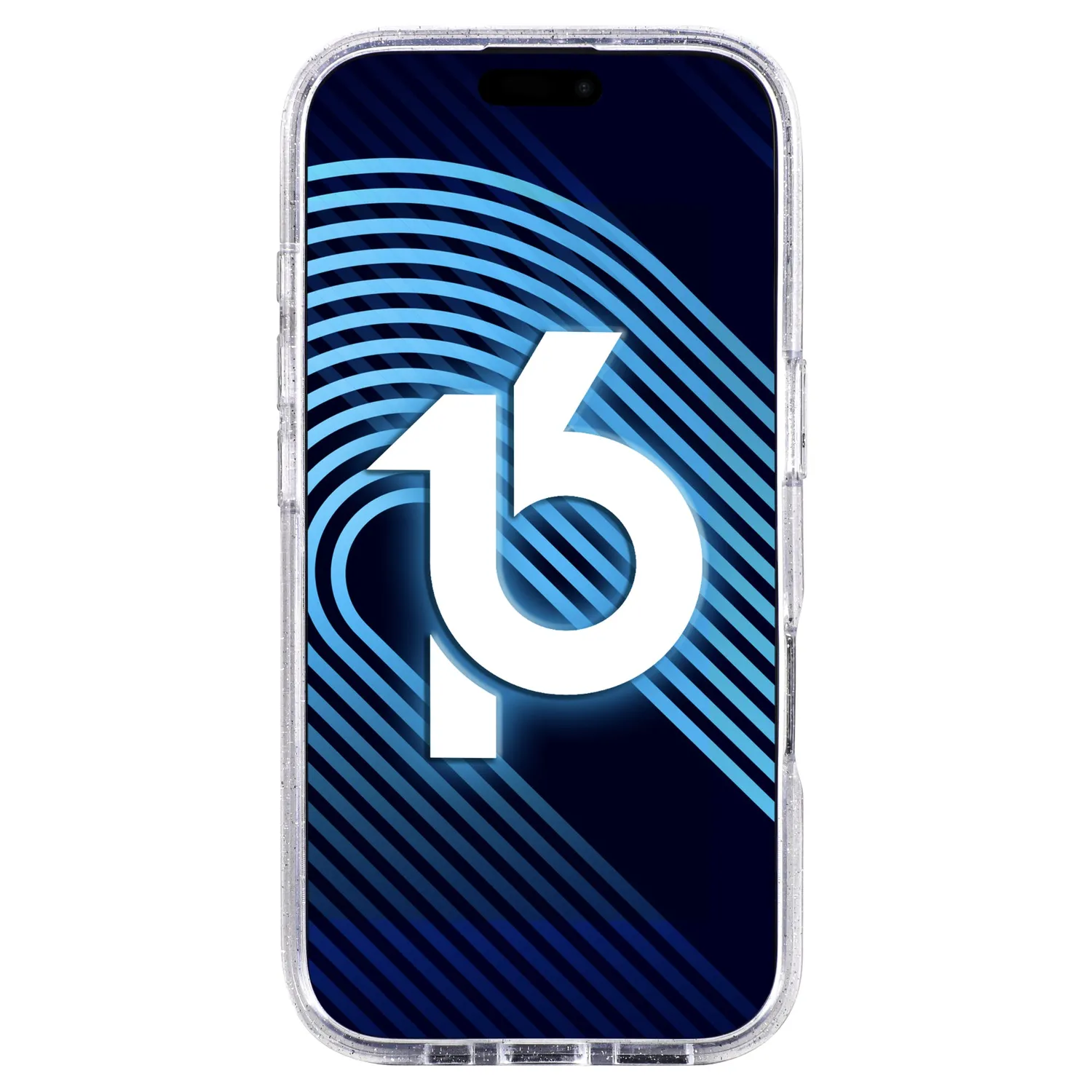 arktis Glitter iPhone 16 Plus Hülle transparent Glitzer