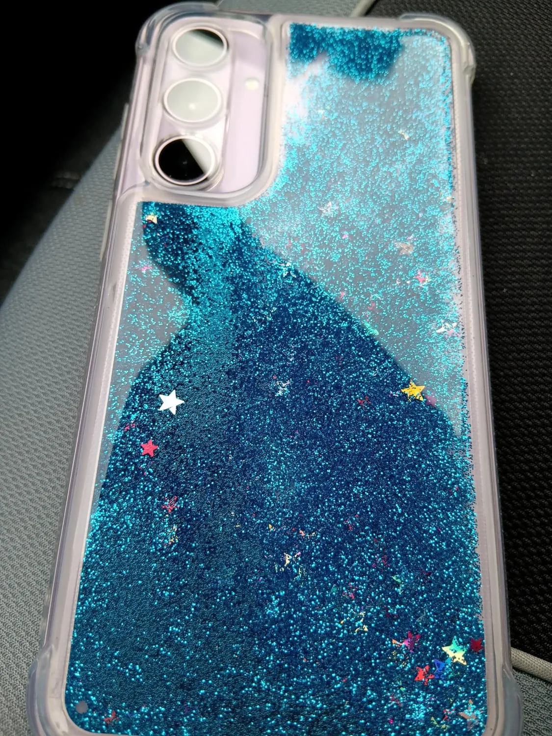 EAZY CASE Galaxy A15 Glitzerhülle Blau mit Bumper