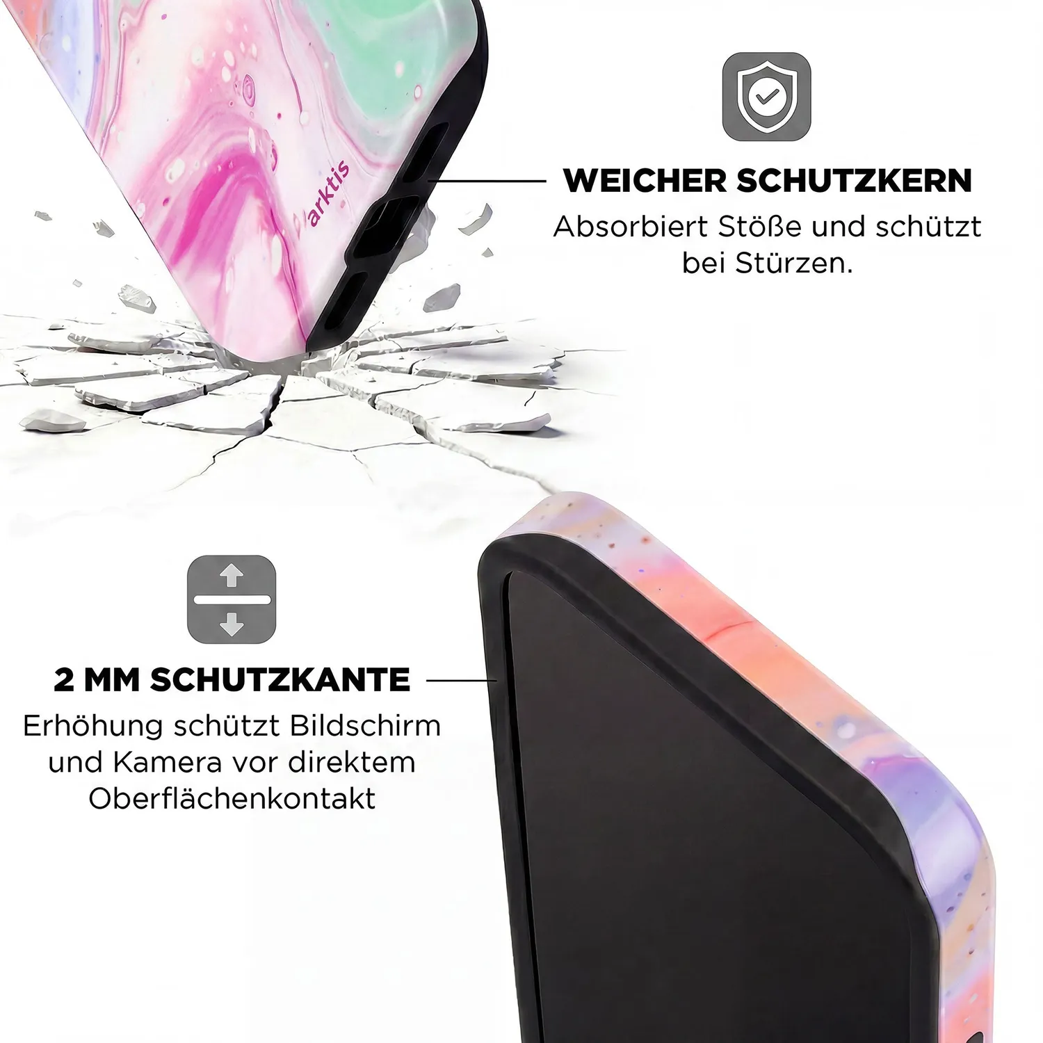 arktis Neo Marble iPhone 16e Hülle MagSafe
