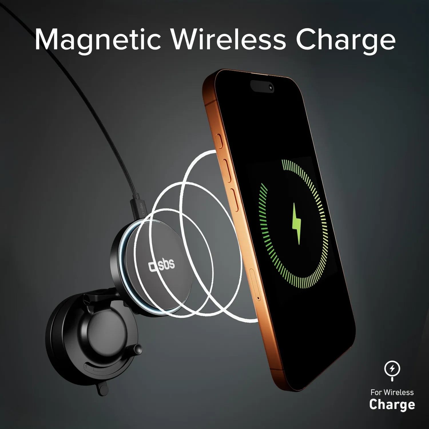 SBS Autohalterung magnetisch 15W Wireless Saugnapf
