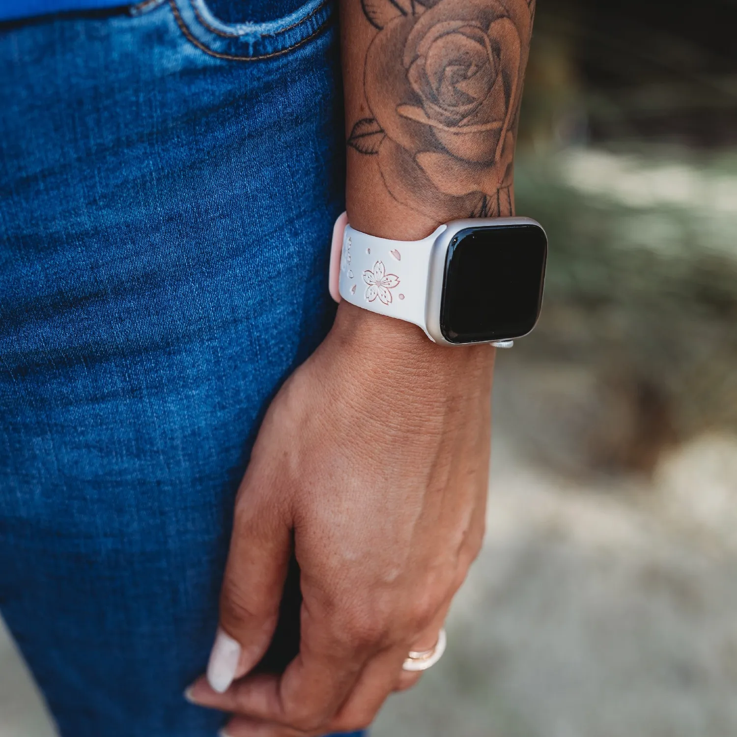 arktisband Flores Apple Watch Armband Silikon Blumen