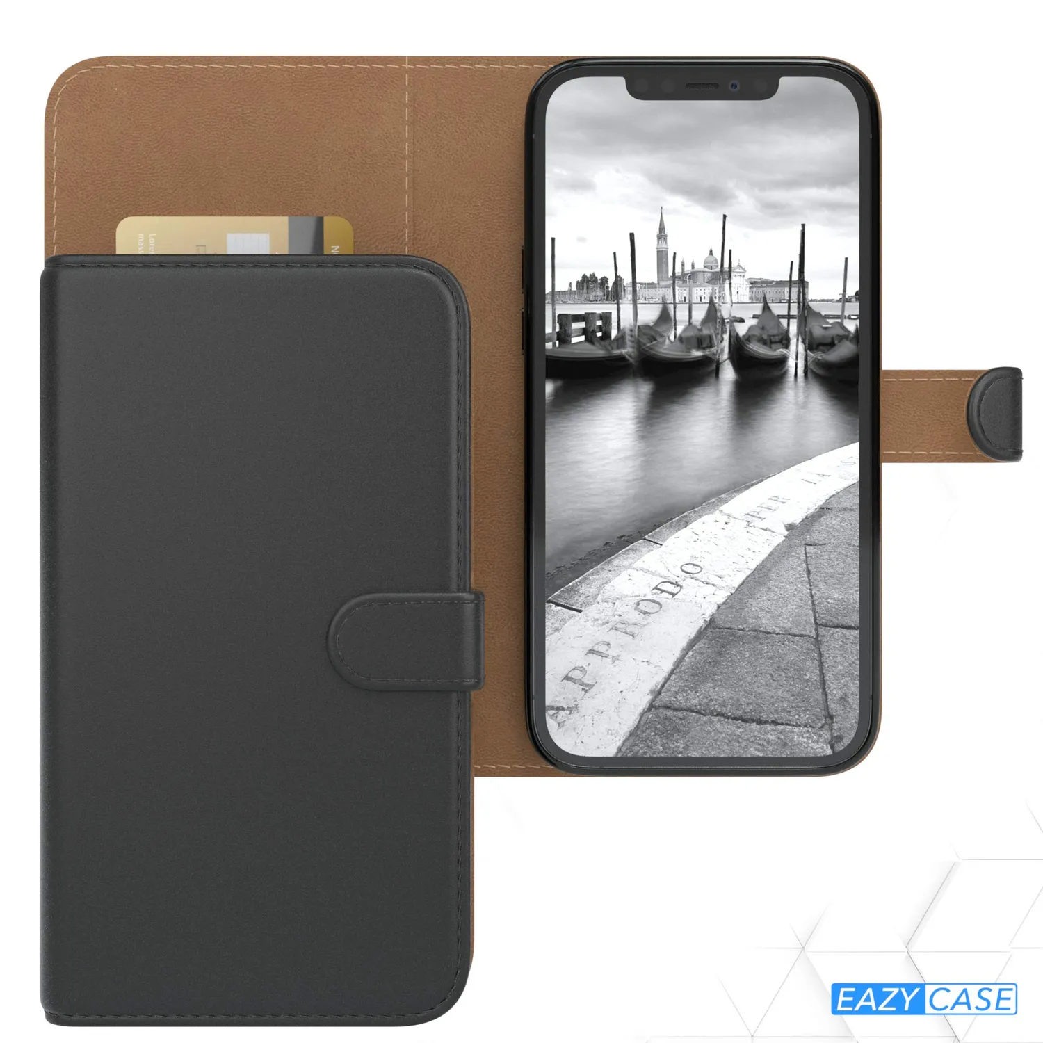 EAZY CASE iPhone 12 Pro Max Klapphülle Schwarz Book