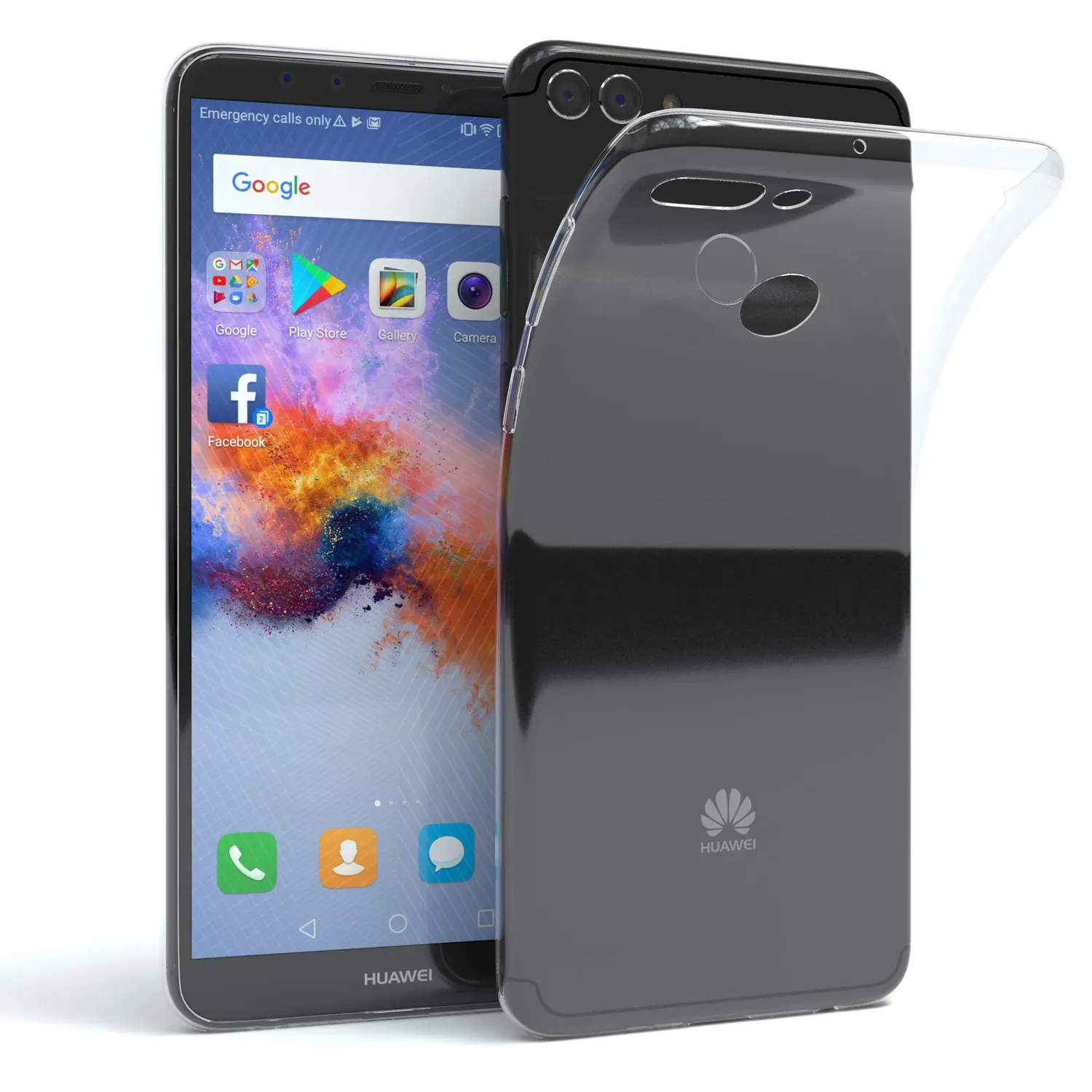 EAZY CASE Huawei Y9 2018 Klapphülle schwarz mit Kartenfach
