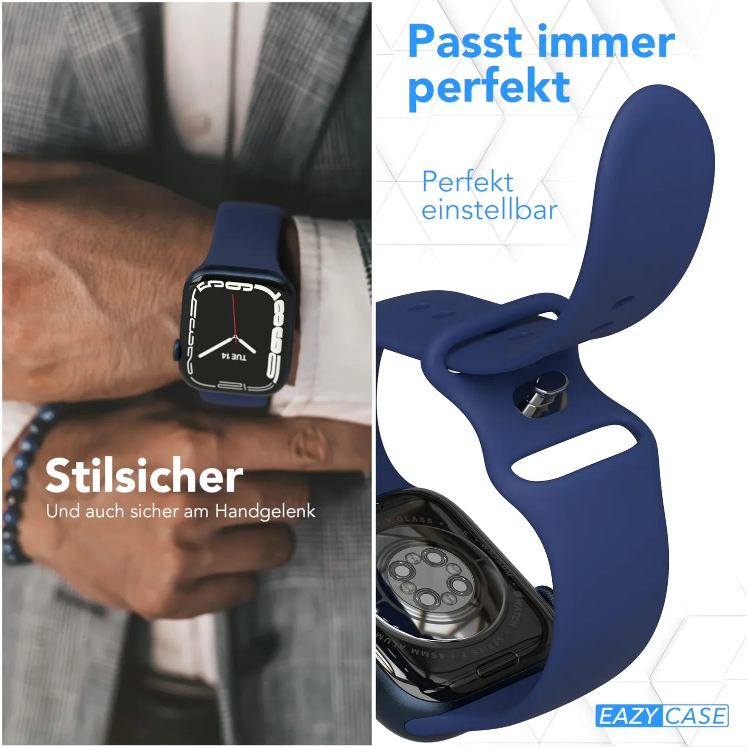 EAZY CASE Sport Armband Silikon für Apple Watch Blau 38/40/41