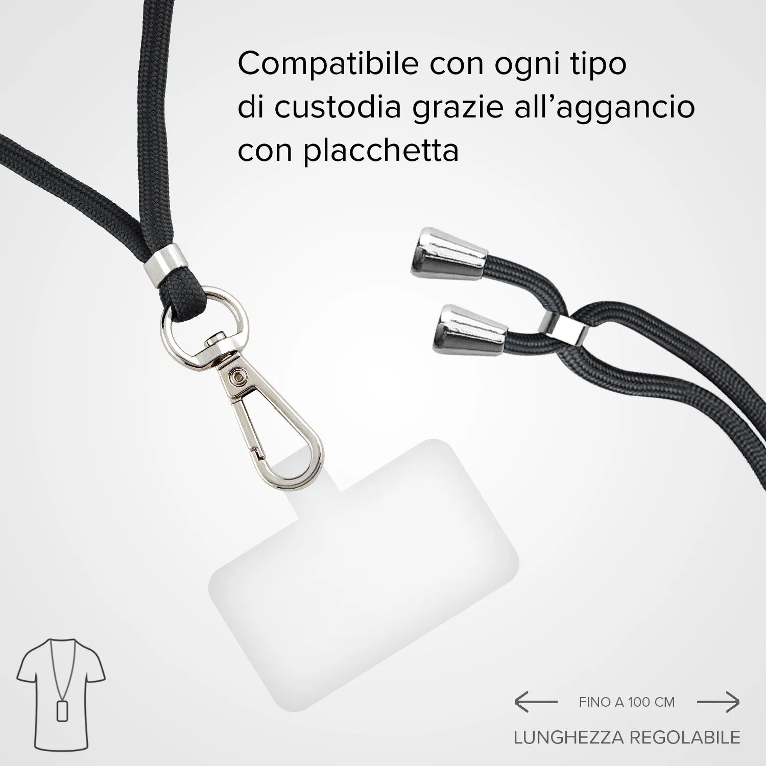 SBS Universal Handyband Umhängeband schwarz 70cm