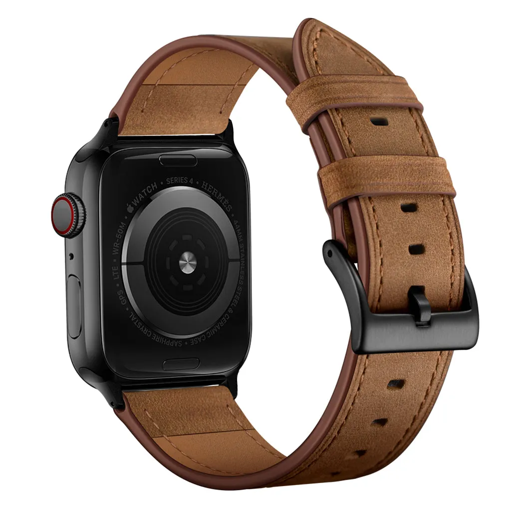 arktis Premium Apple Watch Armband Vintage Braun 44 mm