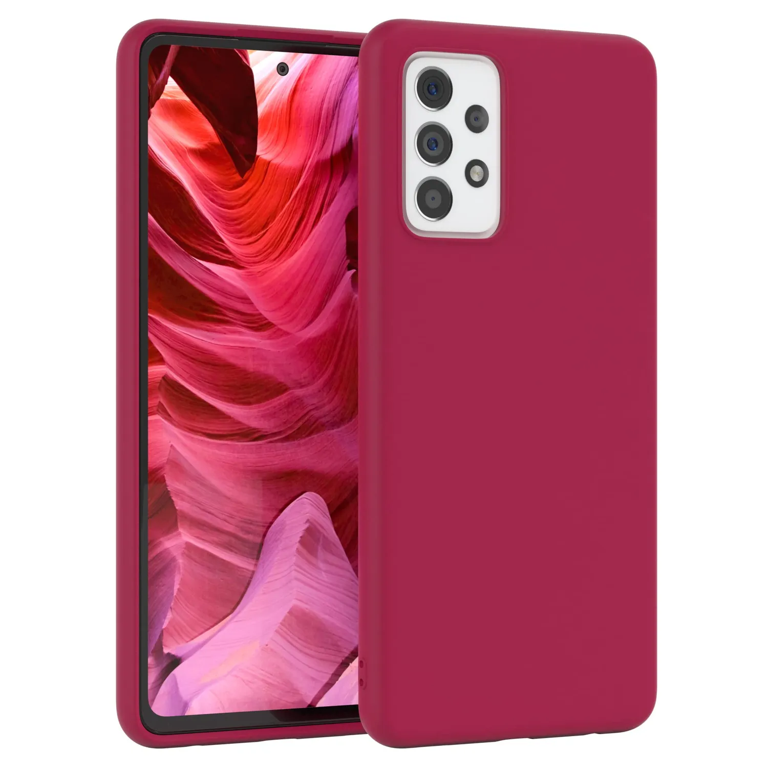 EAZY CASE Premium Galaxy A42 5G Silikonhülle Beere matt