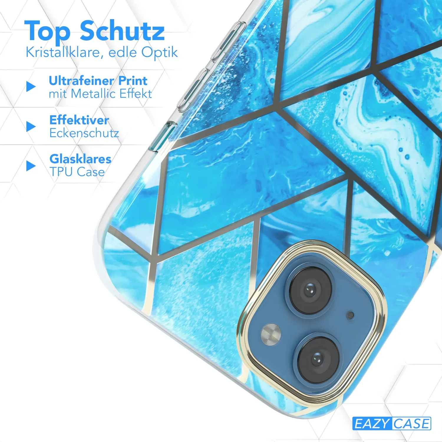 EAZY CASE iPhone 13 360 Grad Hülle Blau Full Cover