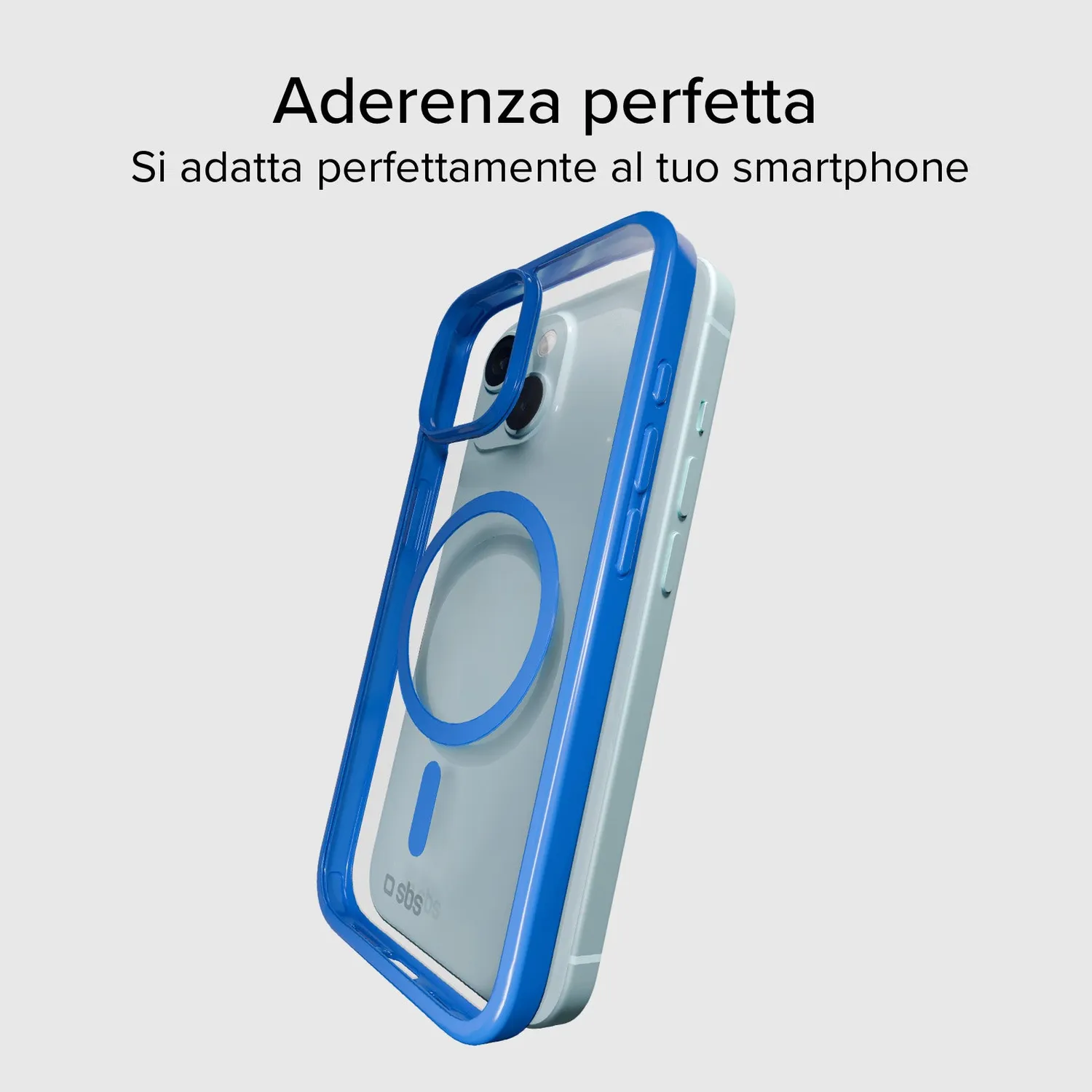 SBS MagSafe Hülle iPhone 15 transparent Farb-Rand slim