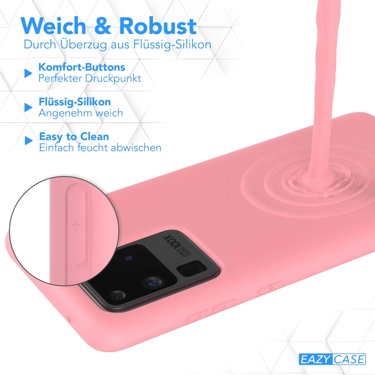 EAZY CASE Nano Silikonhülle Galaxy S20 Ultra Rosa Kameraschutz