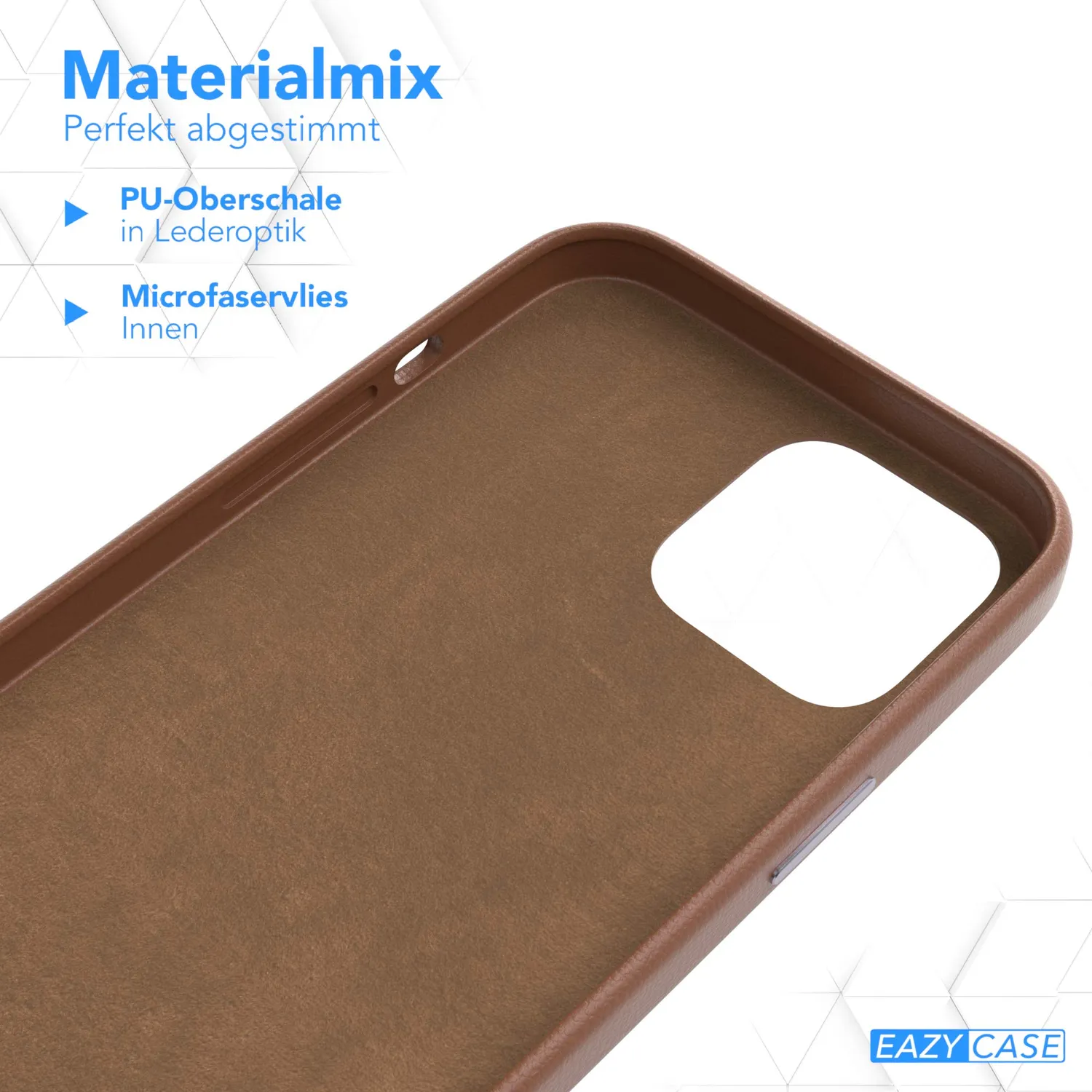 EAZY CASE iPhone 12 Pro Max Handyhülle Braun Kunstleder