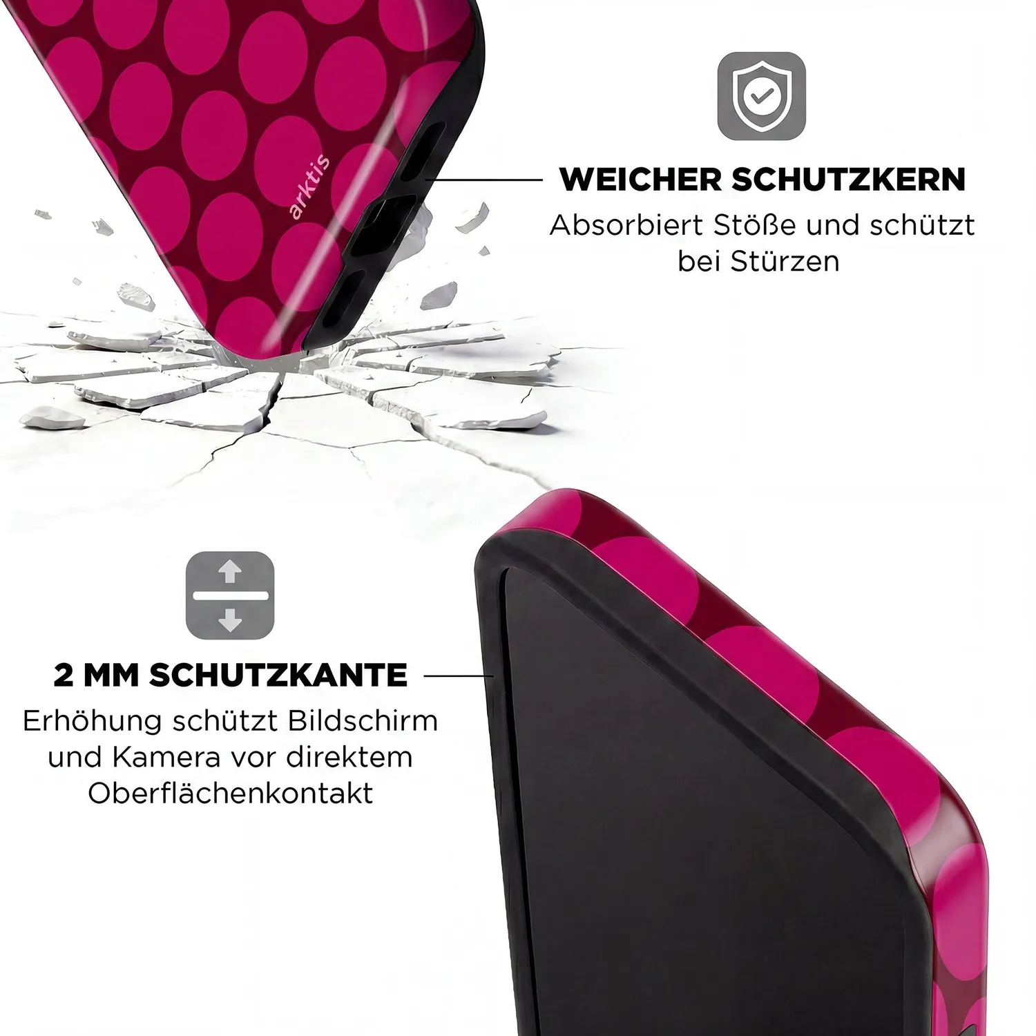 arktis iPhone 14 Pro Max Hülle Polka Dots MagSafe