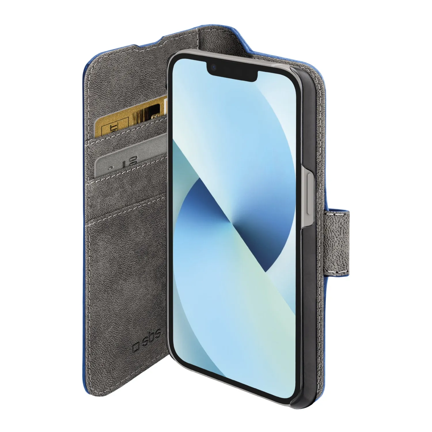 SBS Book Wallet iPhone 14/13 Klapphülle Blau mit Stand