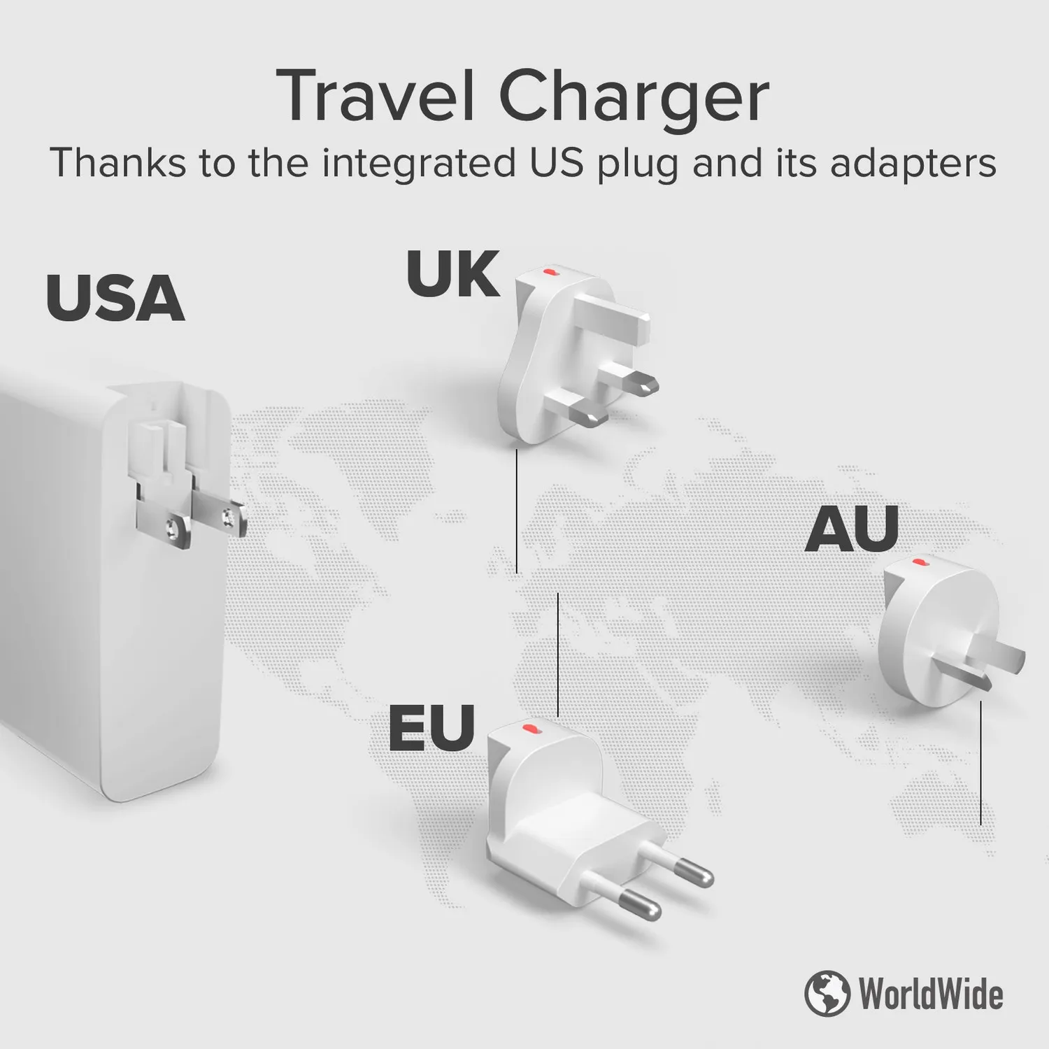 SBS 100W Universal Reiseadapter Ladegerät 4-Port GaN