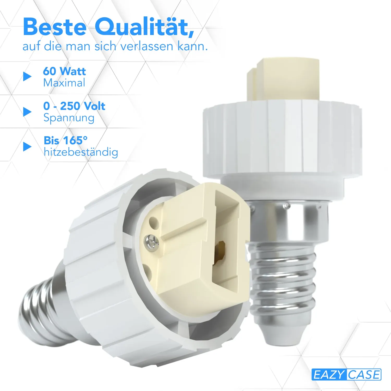 EAZY CASE E14 auf G9 Lampensockel Adapter Weiß 4er Set