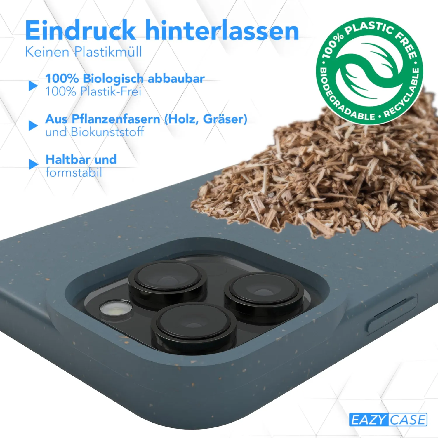 EAZY CASE iPhone 14 Pro Max Bio Hülle Petrol Holzfaser