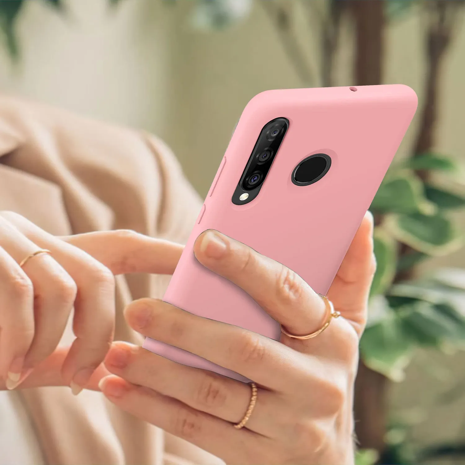 YATWIN Huawei P30 Lite Silikonhülle Rose ultradünn