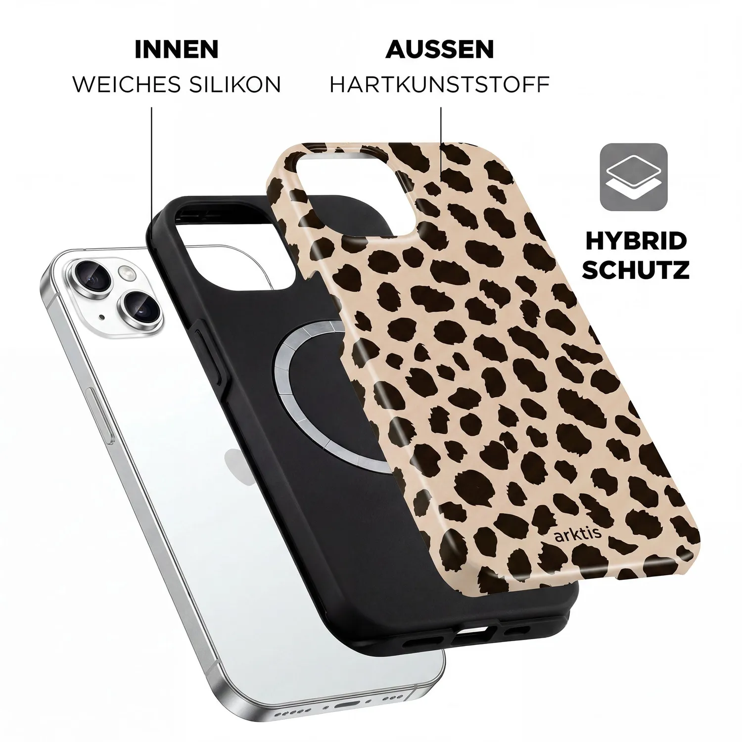 arktis Cheetah iPhone 15 Hülle mit MagSafe