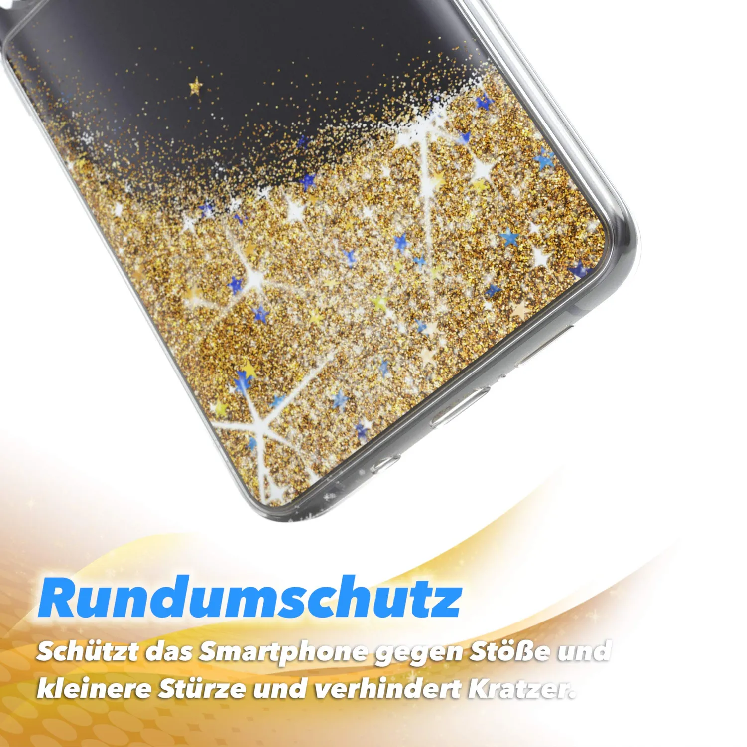 EAZY CASE Glitzer Handyhülle Xiaomi Mi 10 Note Lite gold