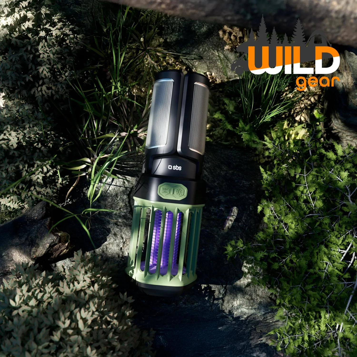 SBS Wild Gear 3-in-1 Camping-Laterne 3000 mAh mit Mückenschutz