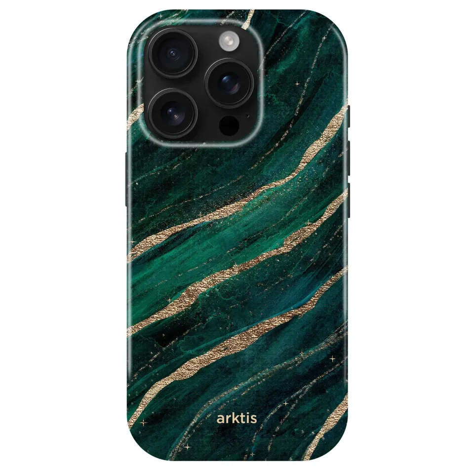arktis Green Marble iPhone 15 Pro Hülle MagSafe