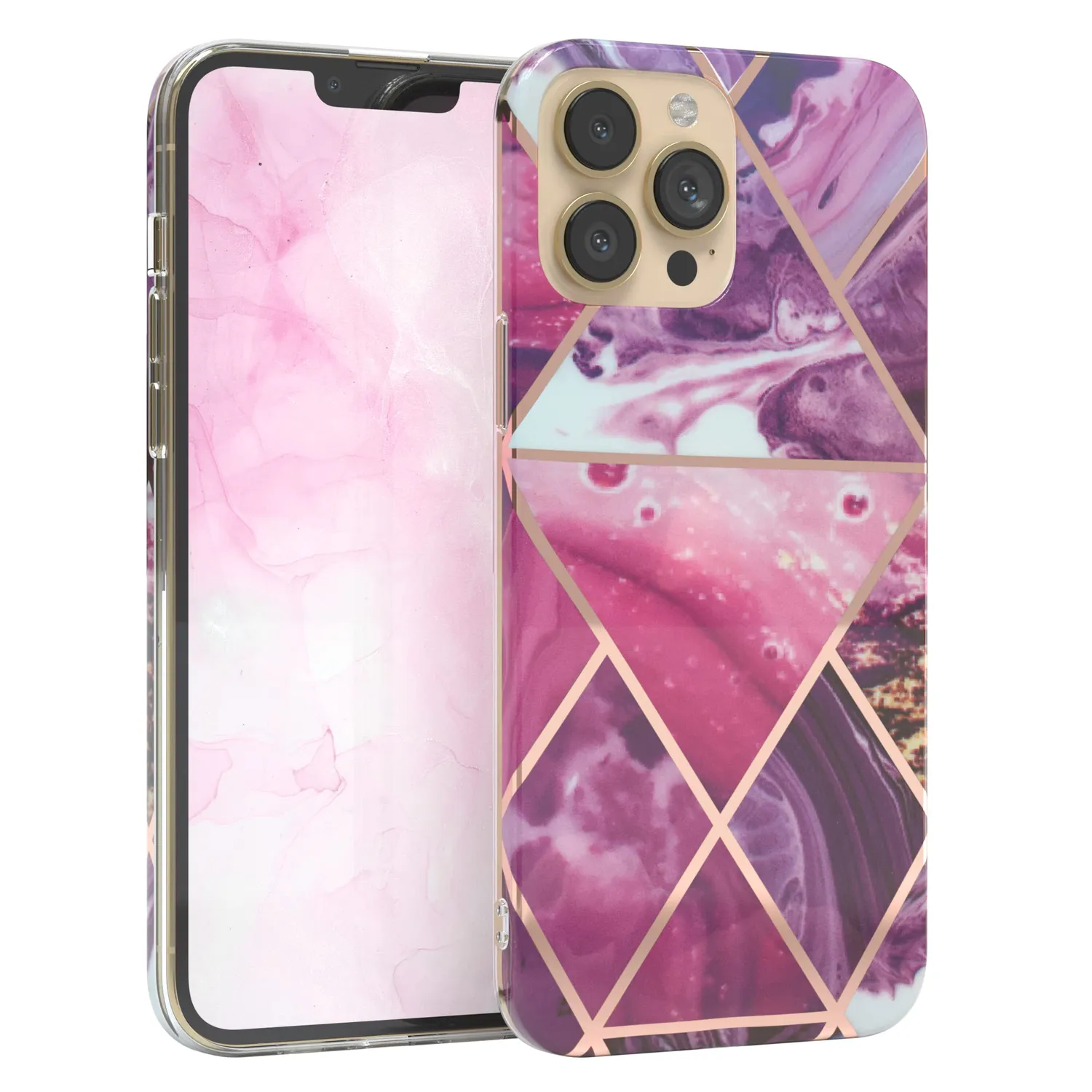 EAZY CASE Blume iPhone 13 Pro Max Silikonhülle Rosé Rosen