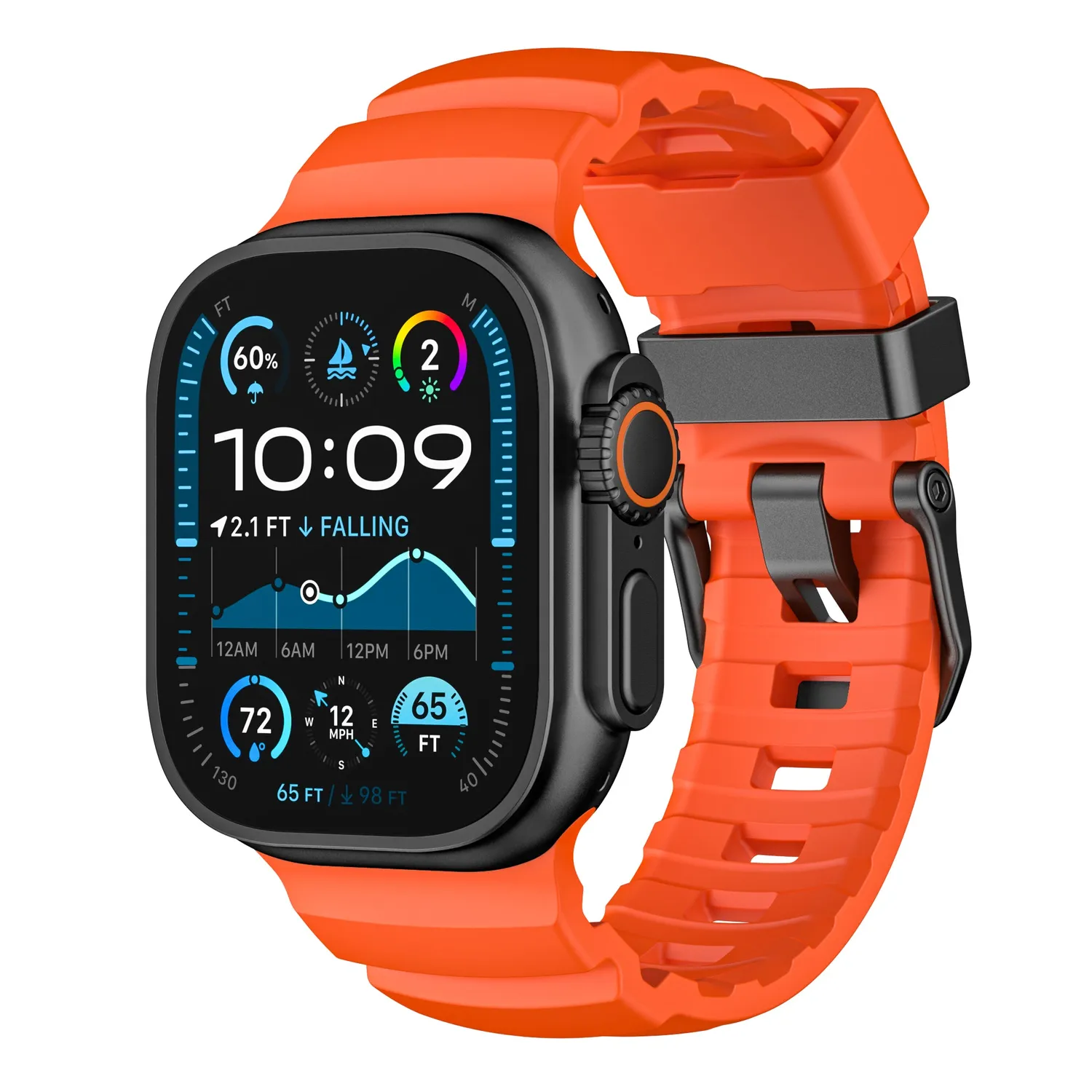arktisband Flux Apple Watch Armband Anthrazit FKM