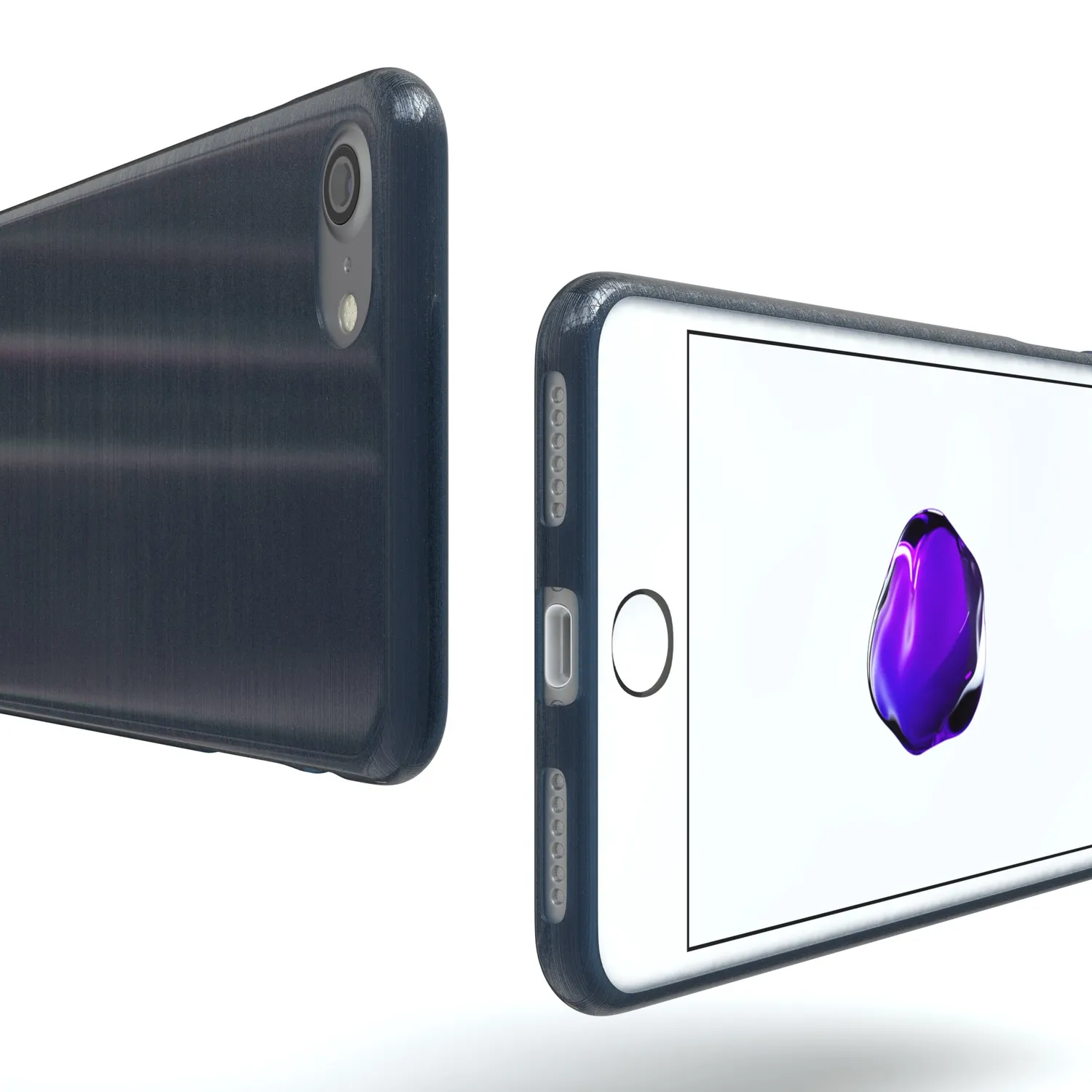 EAZY CASE Brushed Hülle iPhone SE 2022/2020 8/7 Dunkelblau