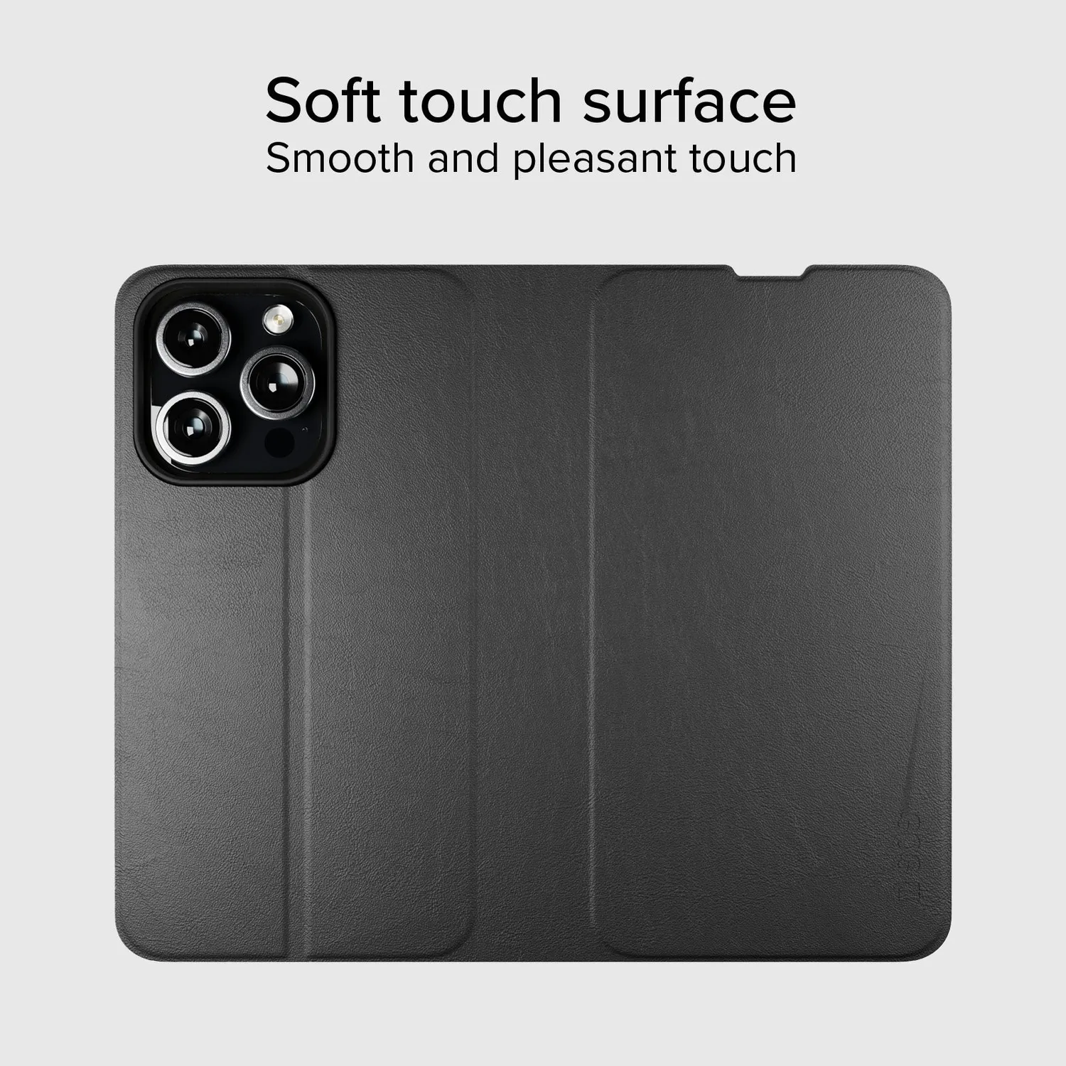 SBS Wallet Smooth Klapphülle iPhone 16 Pro Schwarz Stand