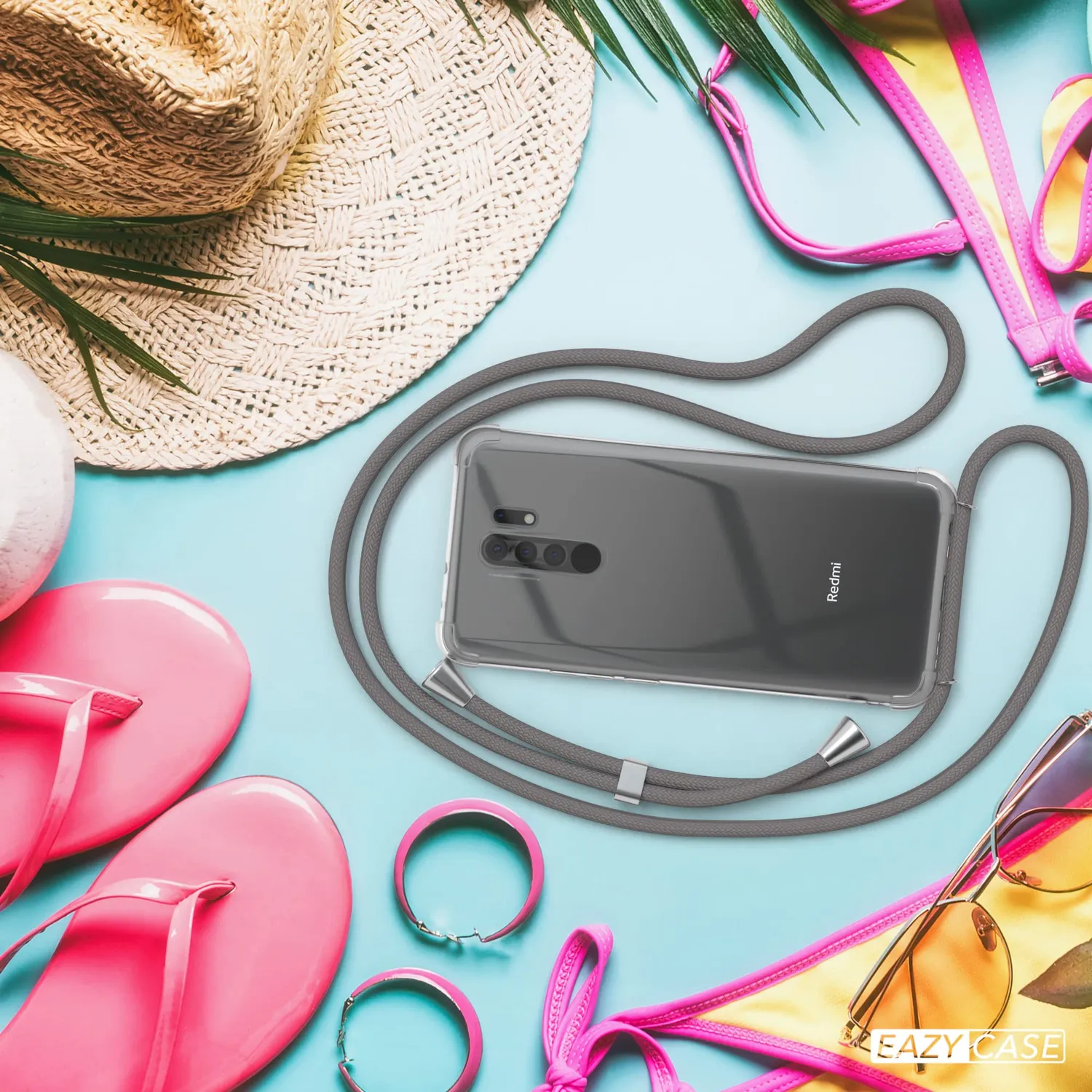 EAZY CASE Redmi 9 Handykette Silikon Anthrazit