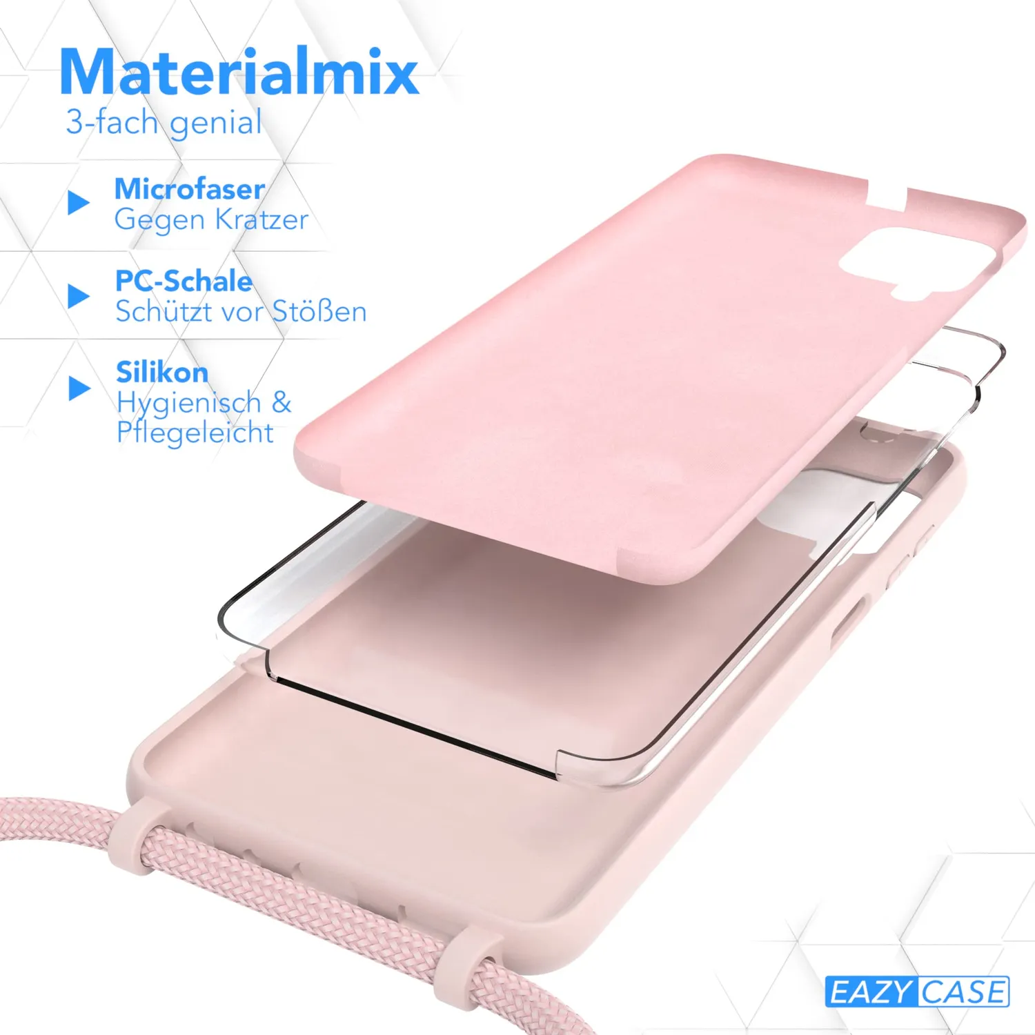 EAZY CASE Galaxy A12 Handykette Silikonhülle Altrosa