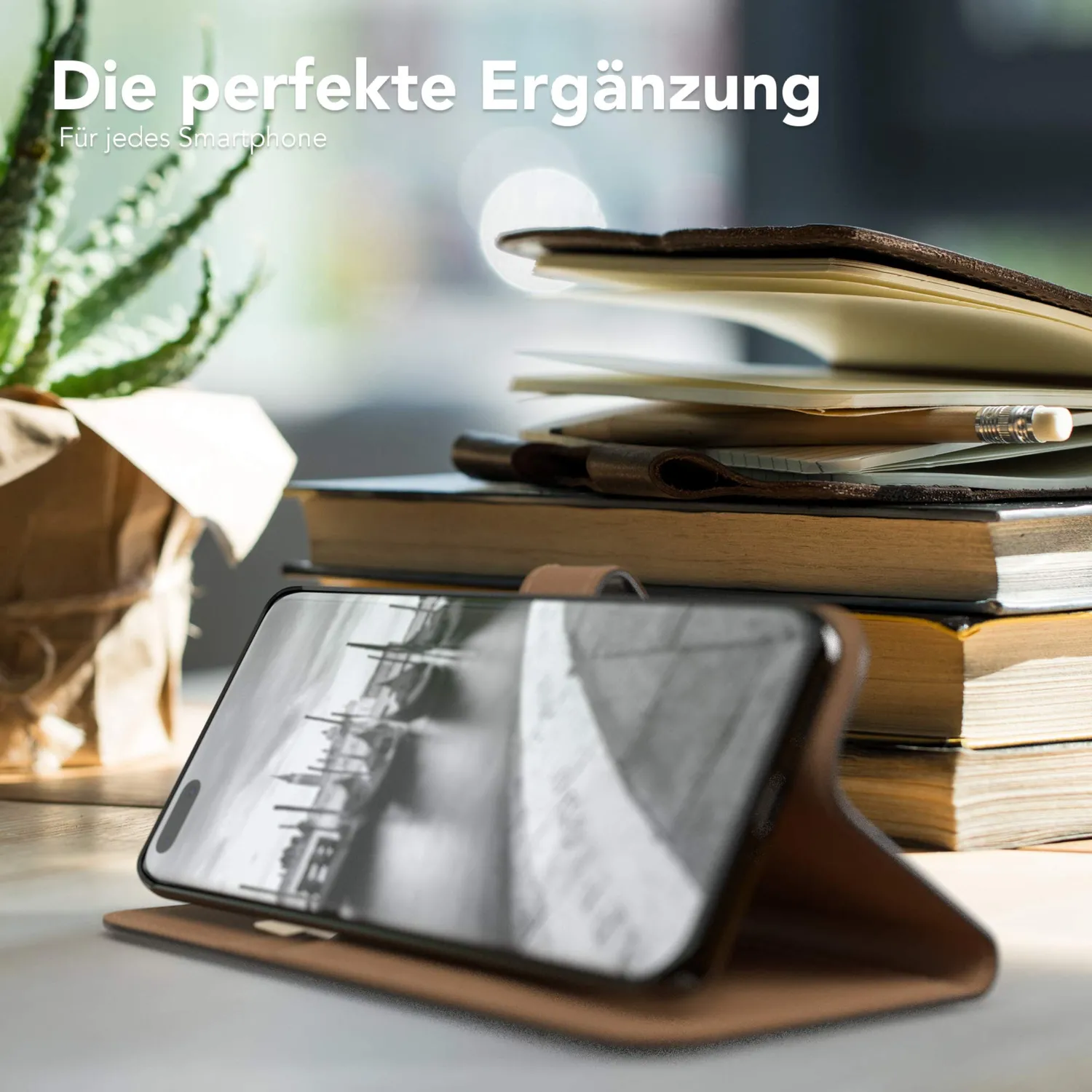 EAZY CASE P40 Pro Plus Klapphülle Schwarz Leder