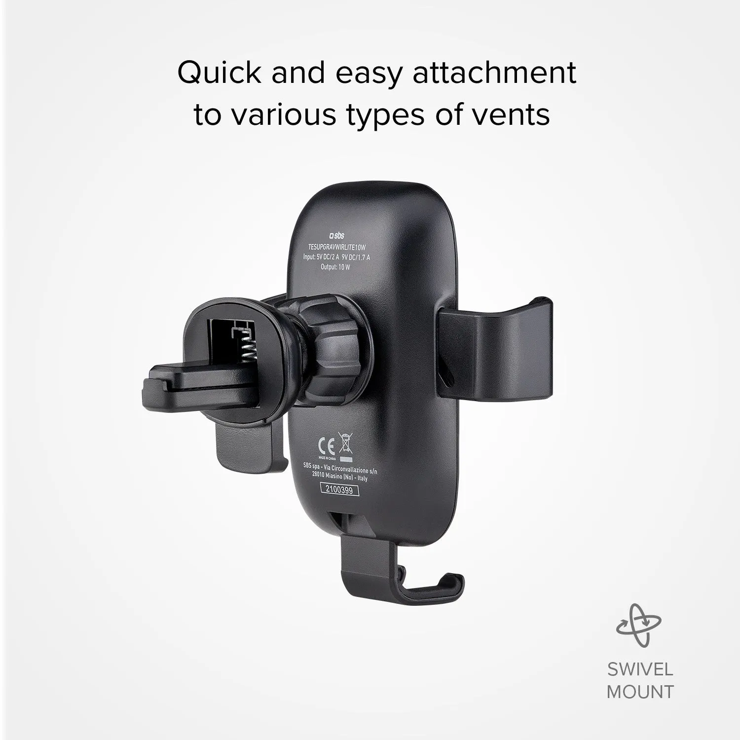 SBS Gravity Auto Handyhalterung Wireless 10W Lüftung