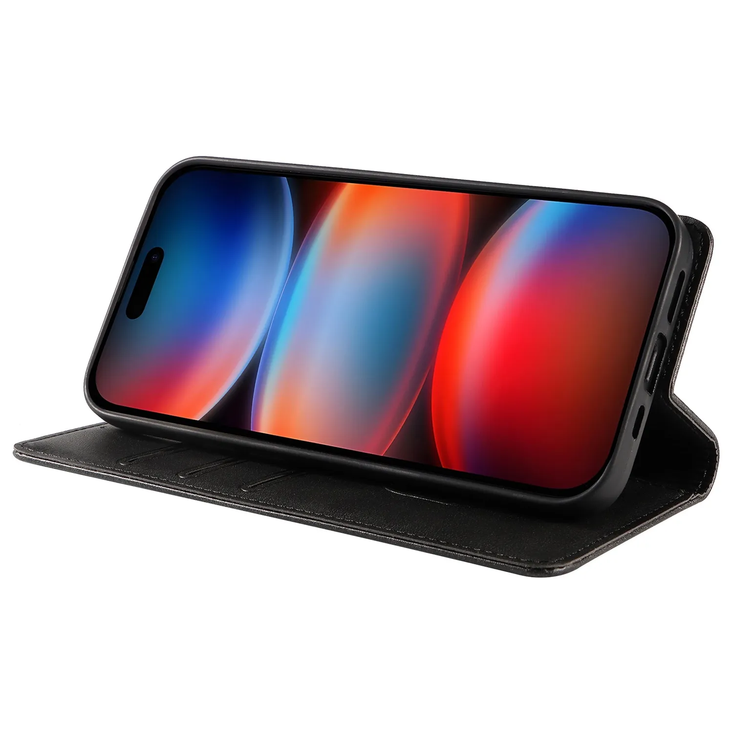 arktis Book Case iPhone 17 Pro Max Hülle Kunstleder schwarz