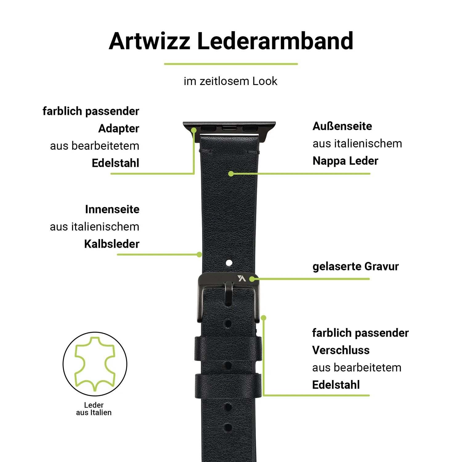 Artwizz WatchBand Leather Apple Watch Lederarmband braun