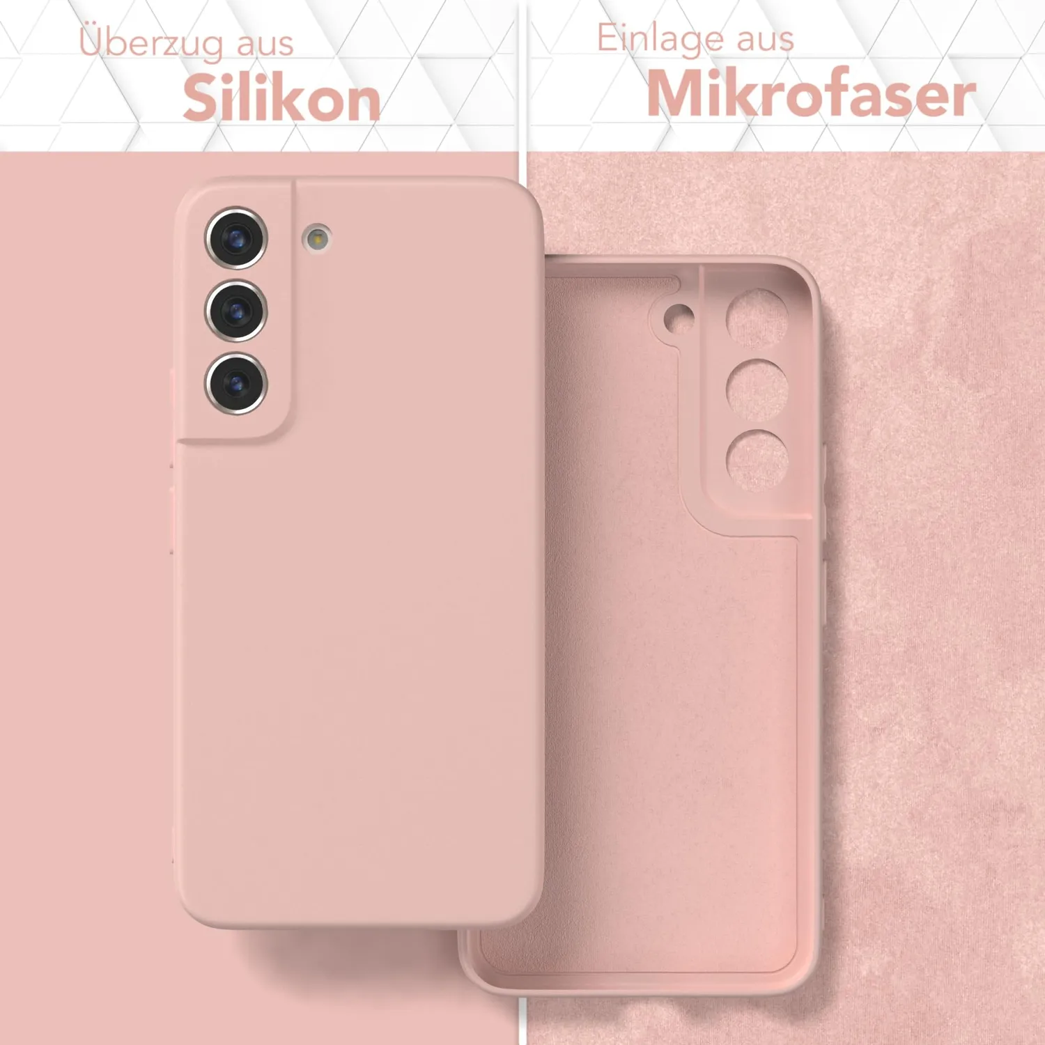 EAZY CASE Galaxy S22 5G Silikonhülle Alt Rosa matt