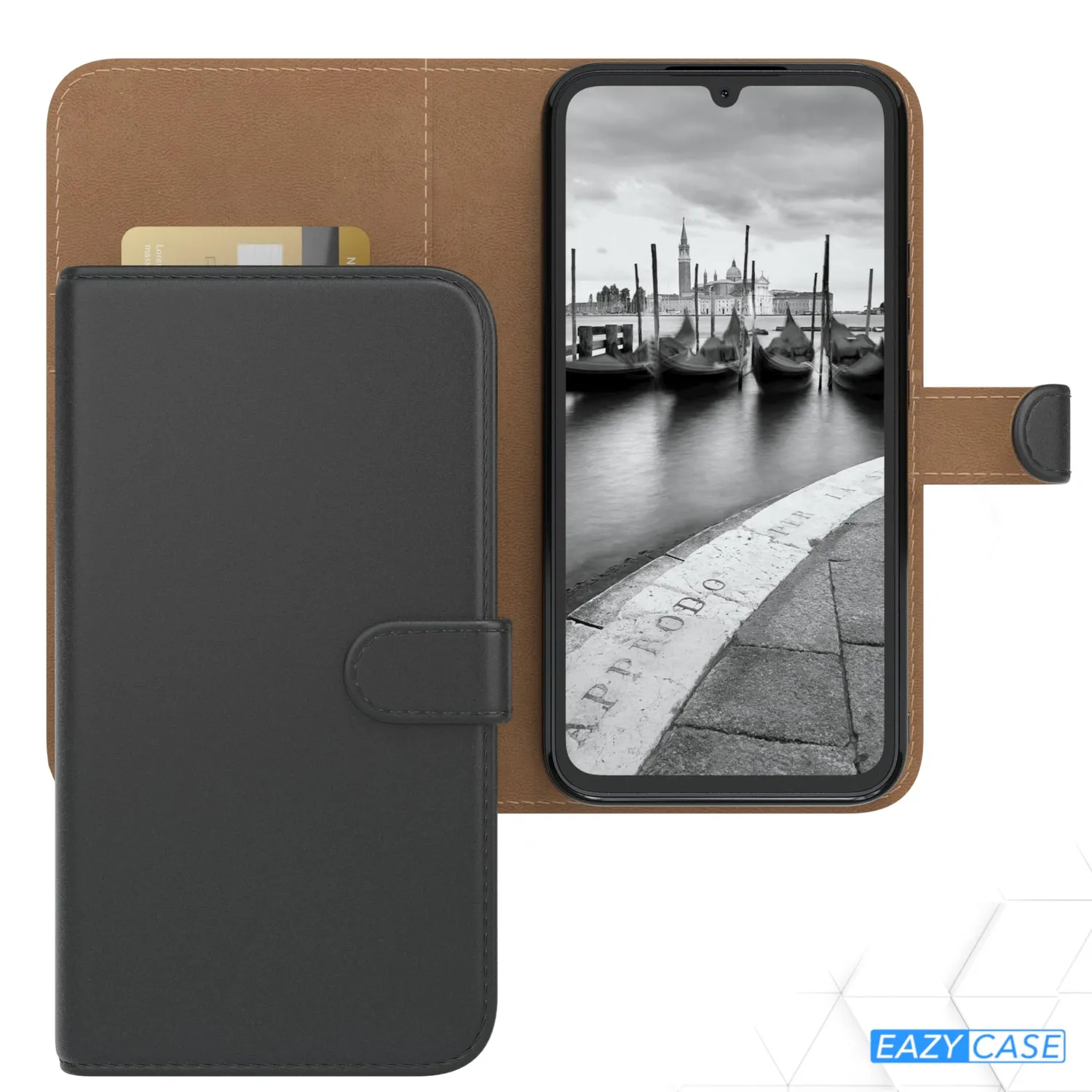 EAZY CASE Book Galaxy A34 Klapphülle Schwarz Kunstleder
