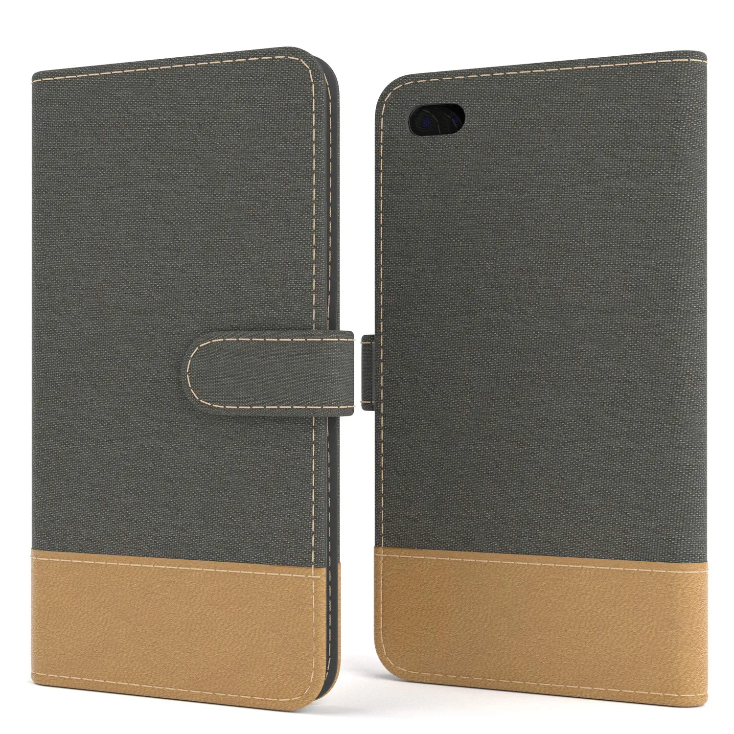 EAZY CASE iPhone 7 Plus 8 Plus Klapphülle Anthrazit Book