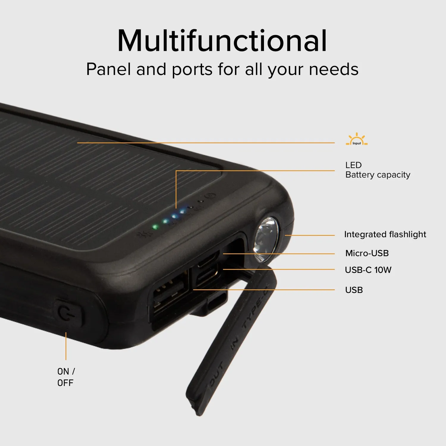 SBS Go Power Solar 5000 mAh Powerbank kabellos MagSafe