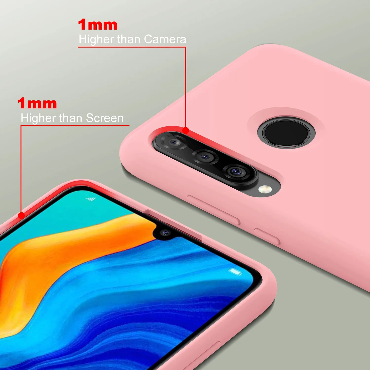 YATWIN Huawei P30 Lite Silikonhülle Rose ultradünn