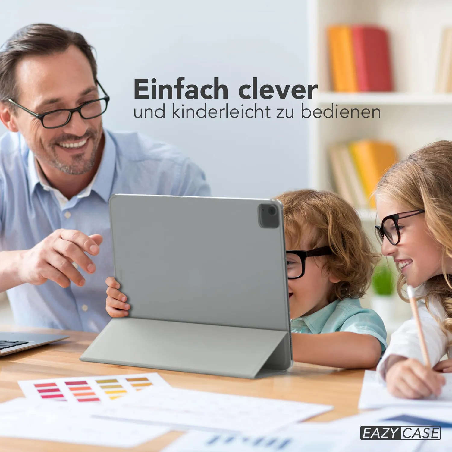 EAZY CASE iPad Air 6 12,9 Zoll Hülle Grau Smartcover