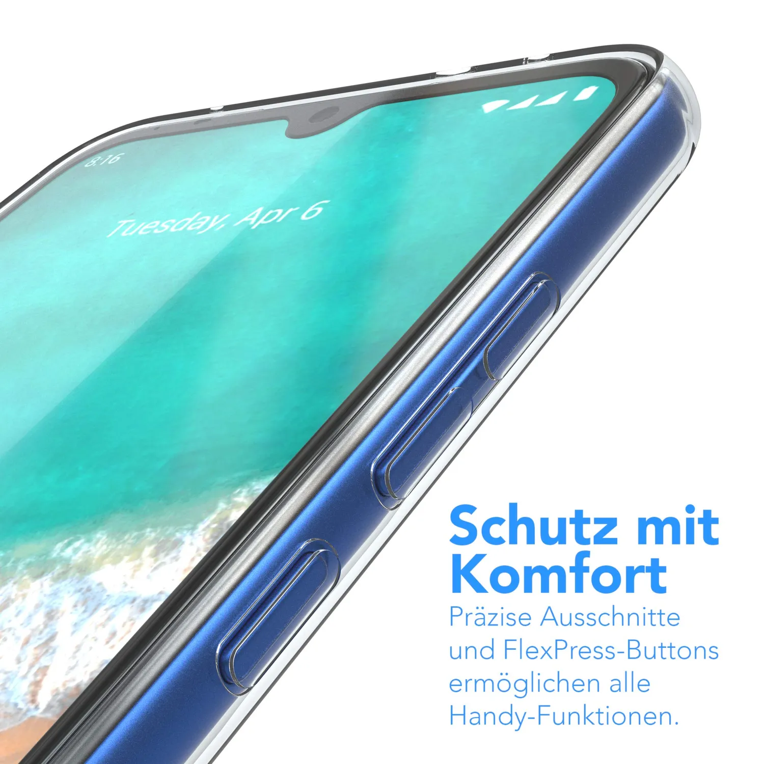 EAZY CASE Xiaomi Mi A3 Silikon Hülle Clear Transparent 0,8mm