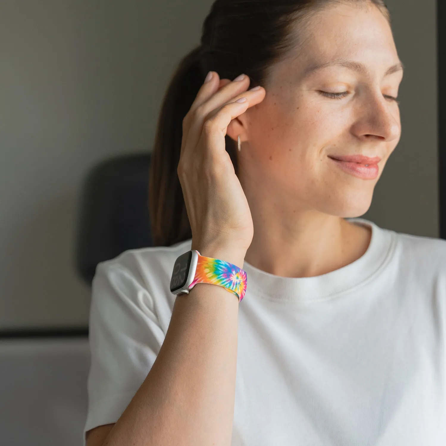 arktisband Batik Rainbow Apple Watch Armband Silikon bunt
