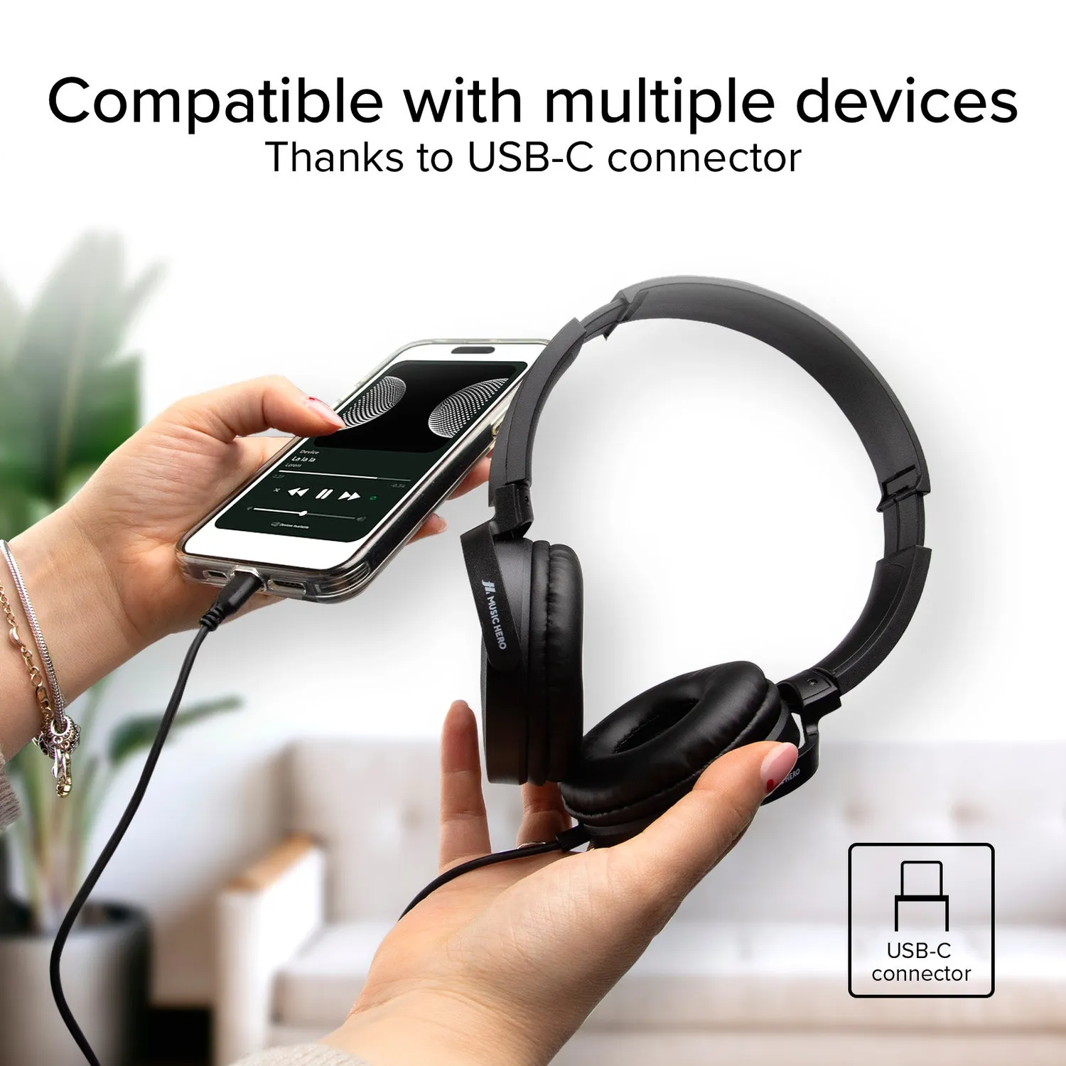SBS Slight USB-C Kopfhörer kabelgebunden mit Mikrofon
