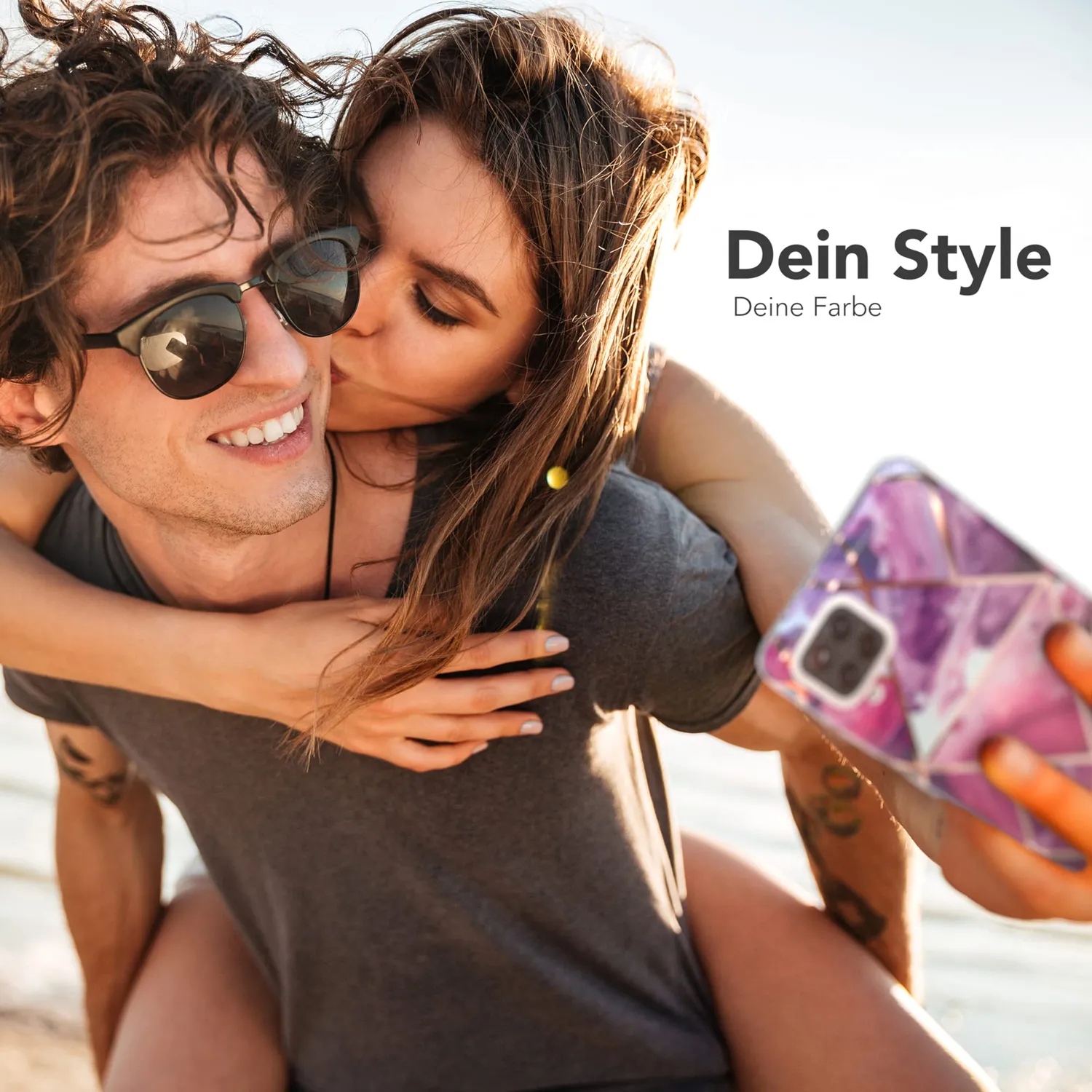 EAZY CASE Galaxy A12 Silikonhülle Marmor Beere