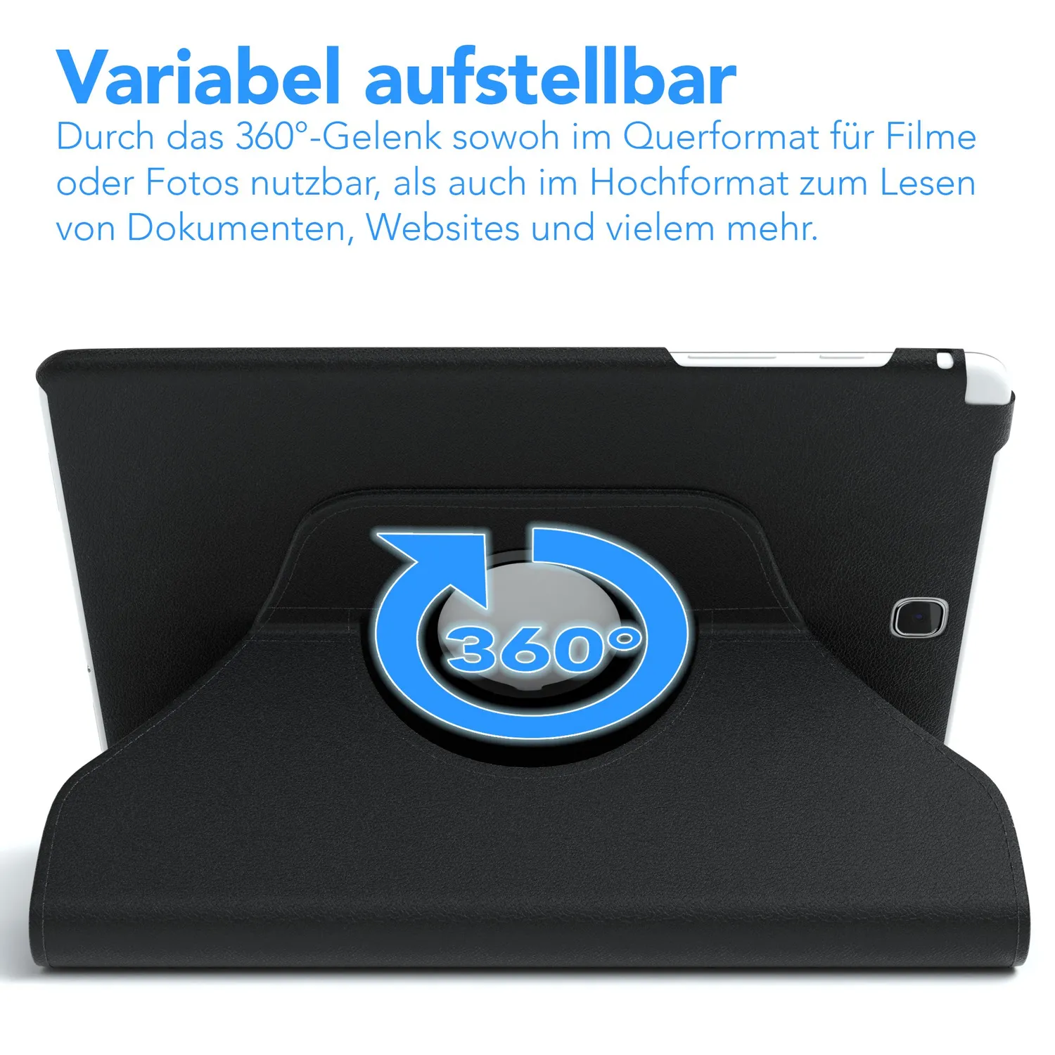 EAZY CASE Galaxy Tab A 9.7 Tablethülle 360° drehbar Schwarz