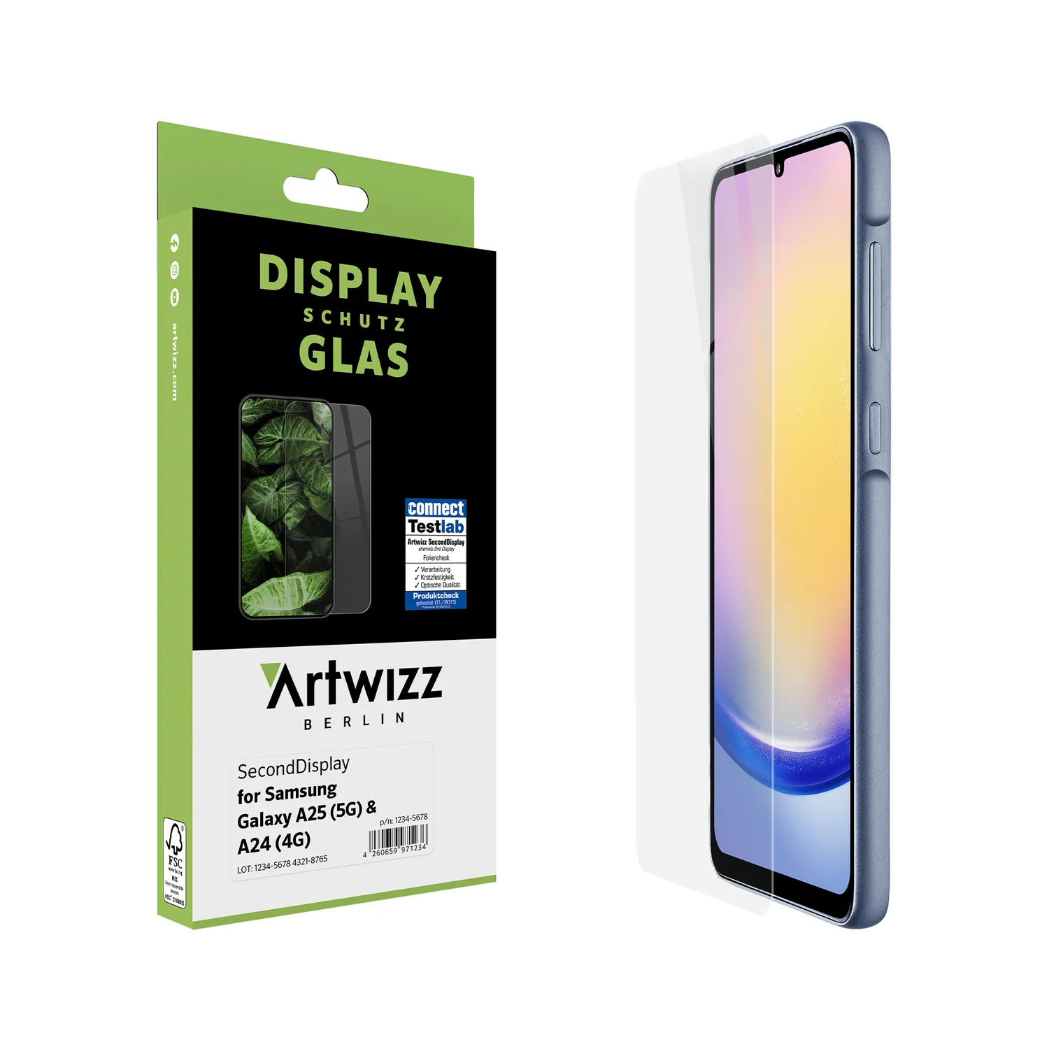 Artwizz SecondDisplay Galaxy A25 A24 Panzerglas klar