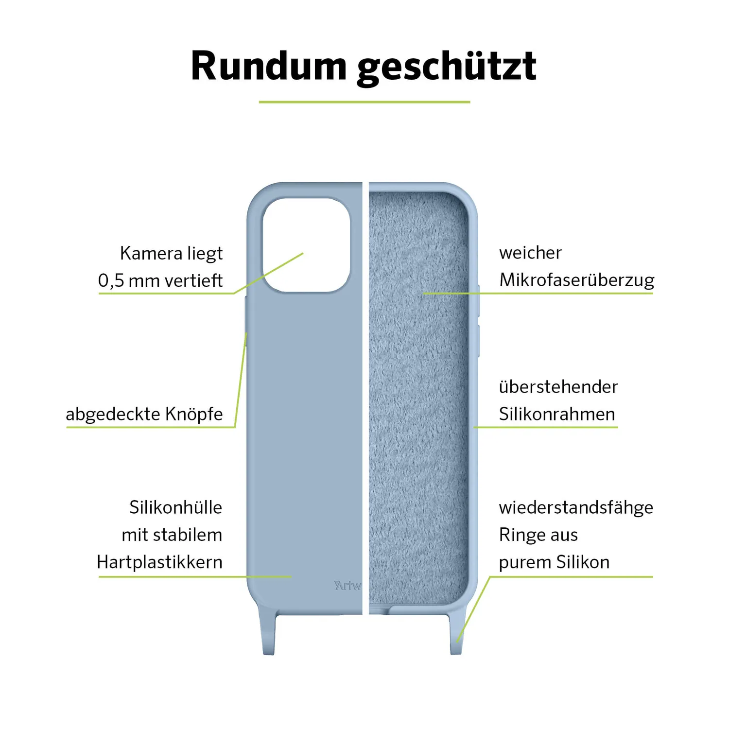 Artwizz HangOn Case Silicone iPhone 12 mini Handykette Blue