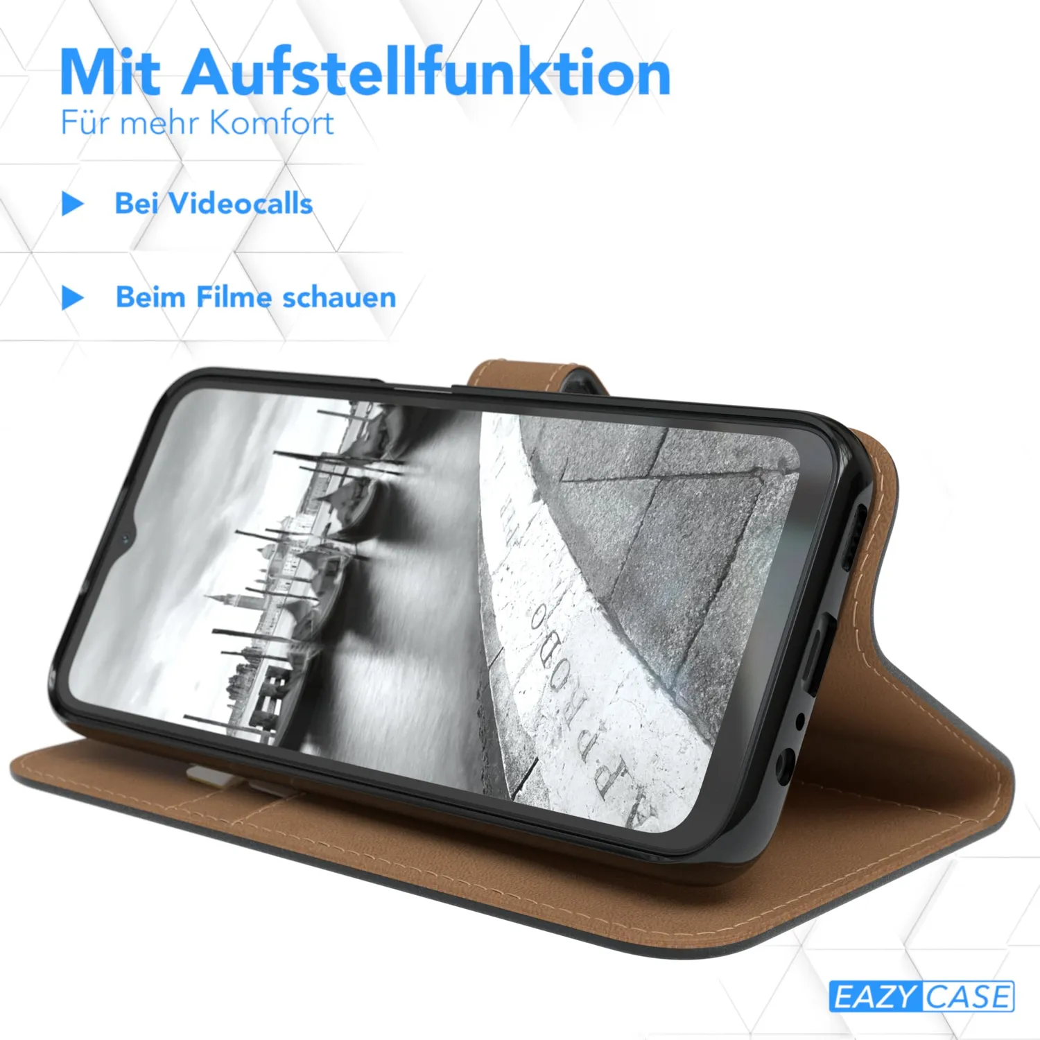 EAZY CASE Galaxy A14 5G Klapphülle Schwarz Book Standfunktion