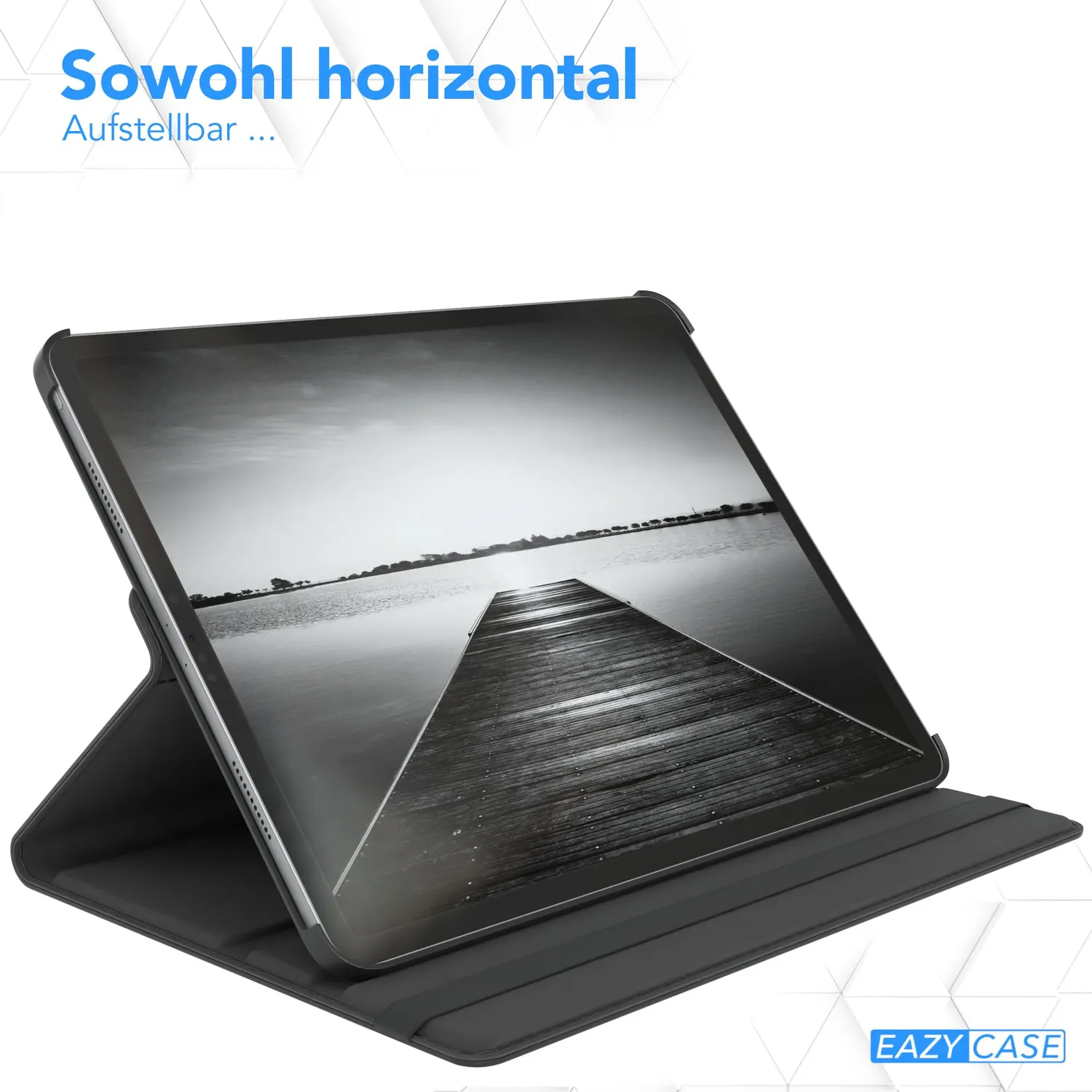 EAZY CASE iPad Pro 12,9 2020 4.Gen Tablethülle Schwarz 360° drehbar